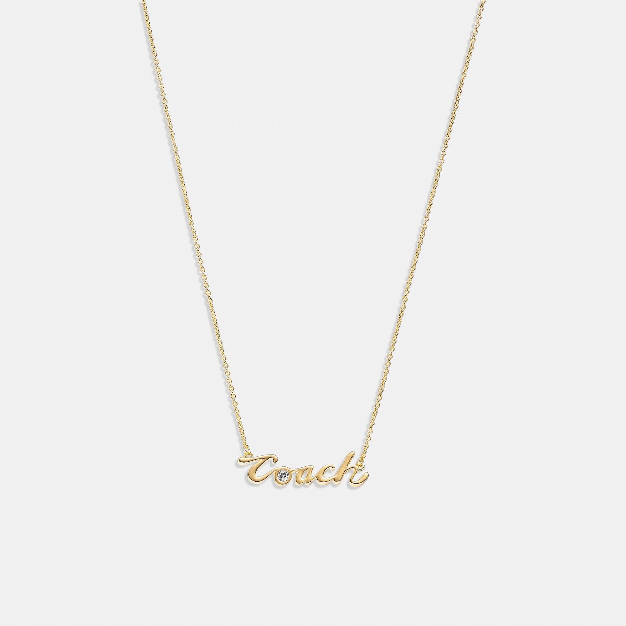 Coach Signature Logo Short Pendant Necklace, Fashion Necklaces