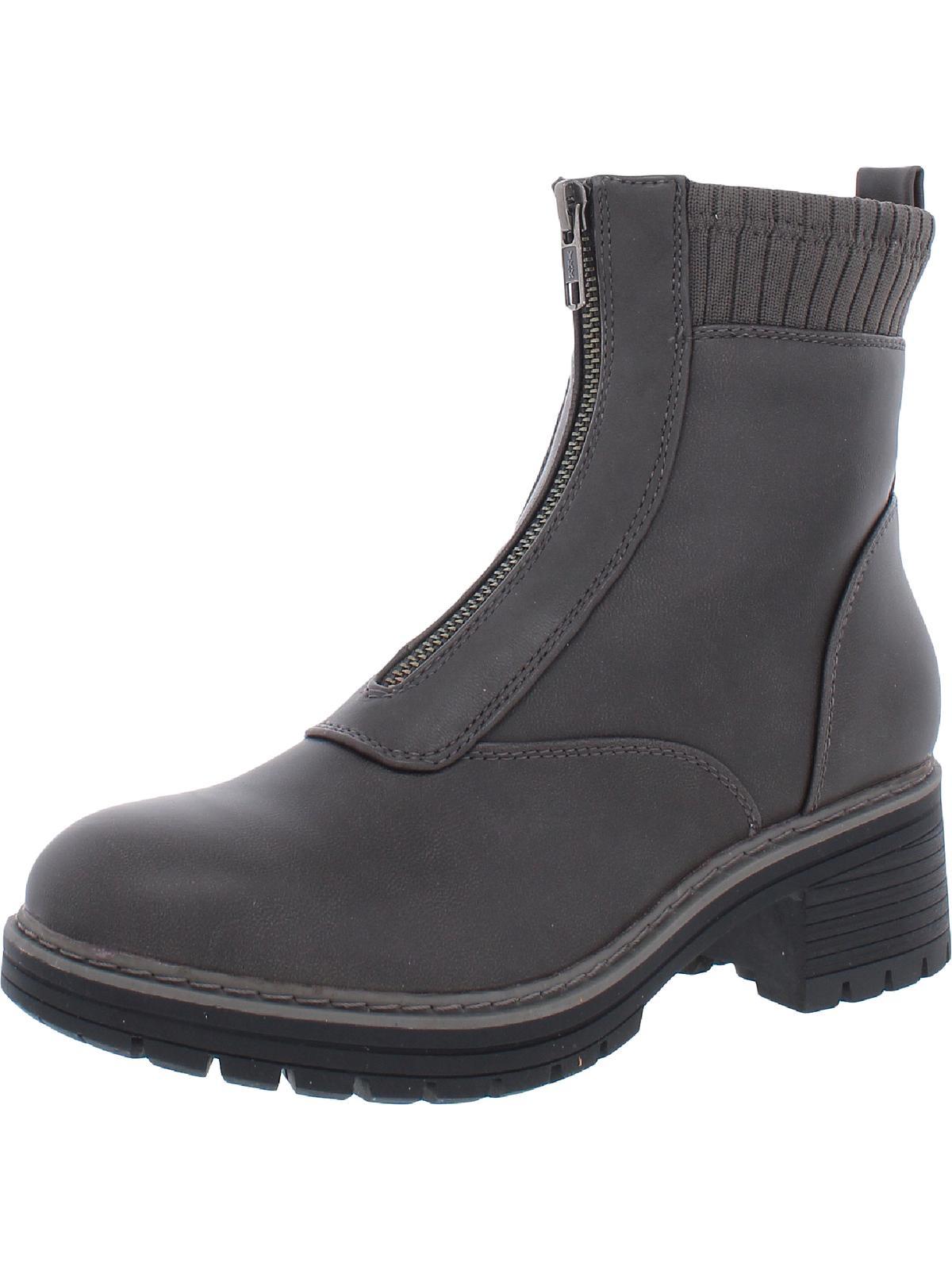 BareTraps Ananda Zipper Faux Leather Ankle Boots in Gray | Lyst