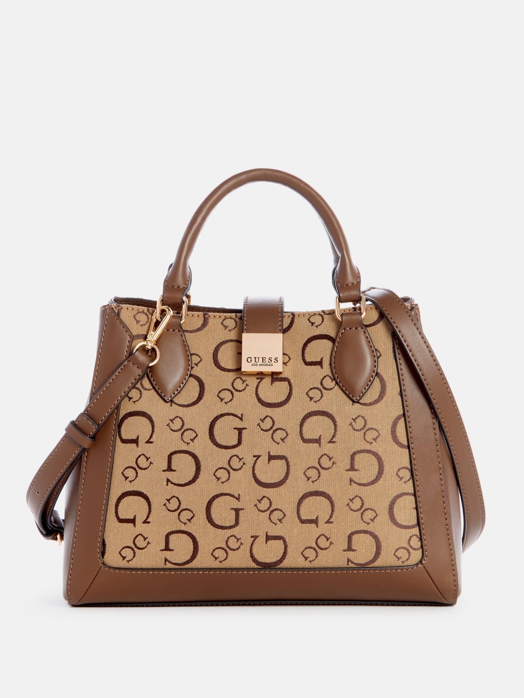 Guess Factory Gammill Logo Satchel in Brown Lyst