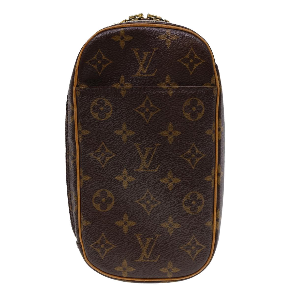 Louis+Vuitton+Pochette+Dame+Clutch+GM+Brown+Leather for sale
