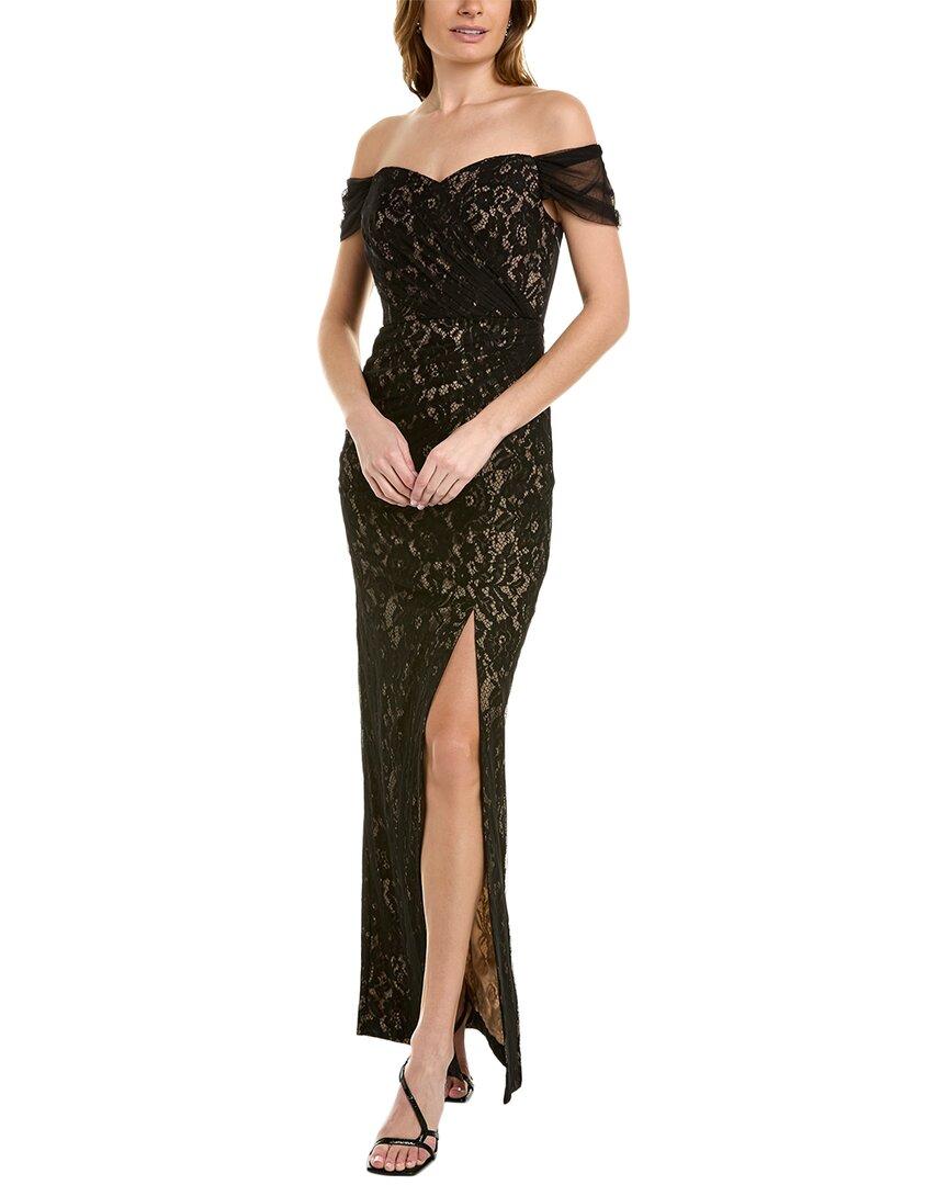 aritzia black long sleeve dress Erica Gown by Aidan Mattox