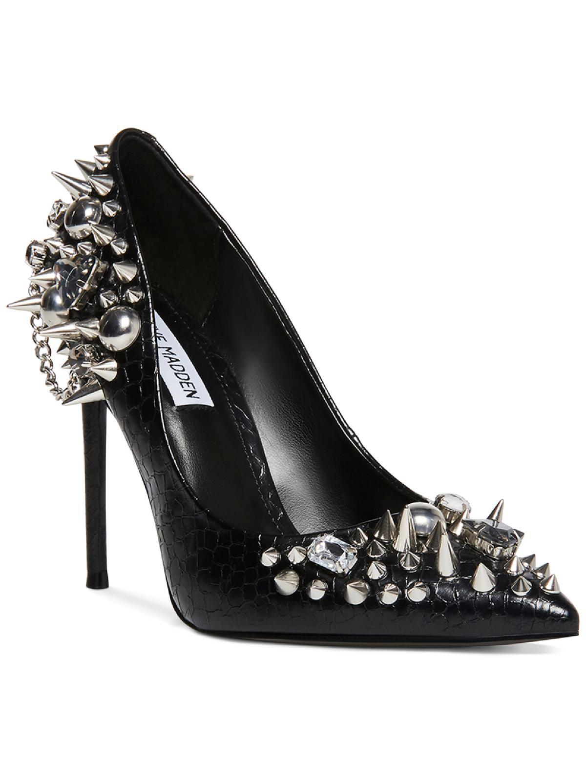 Steve Madden Veronicka Faux Leathter Studded Pumps in Black | Lyst