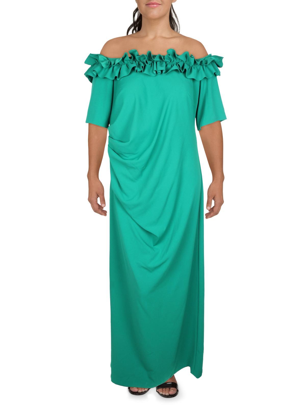 Xscape Plus Ruffled Maxi Evening Dress in Green Lyst