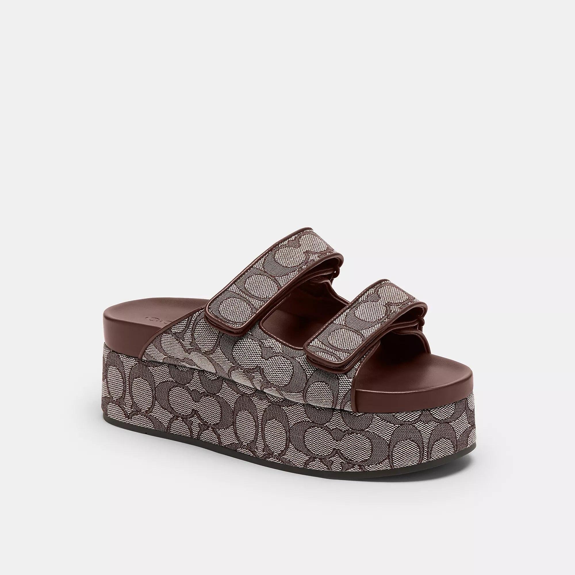COACH Two Band Platform Slide in Brown | Lyst display picture 3