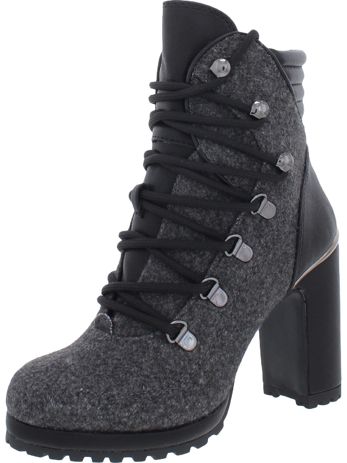 DKNY Lenni Laceup Lace Up Platform Boots in Black Lyst