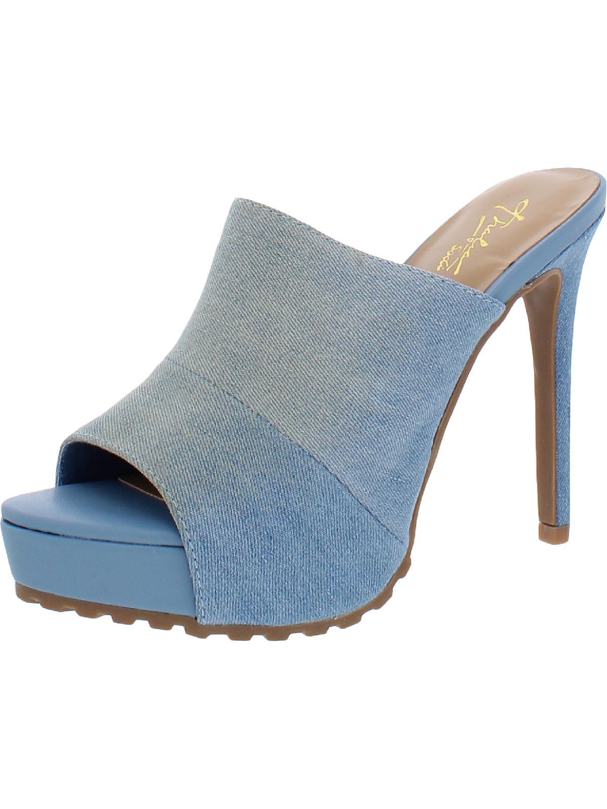 Thalia Sodi Cindie Platforms Peep-toe Mule Sandals in Blue | Lyst