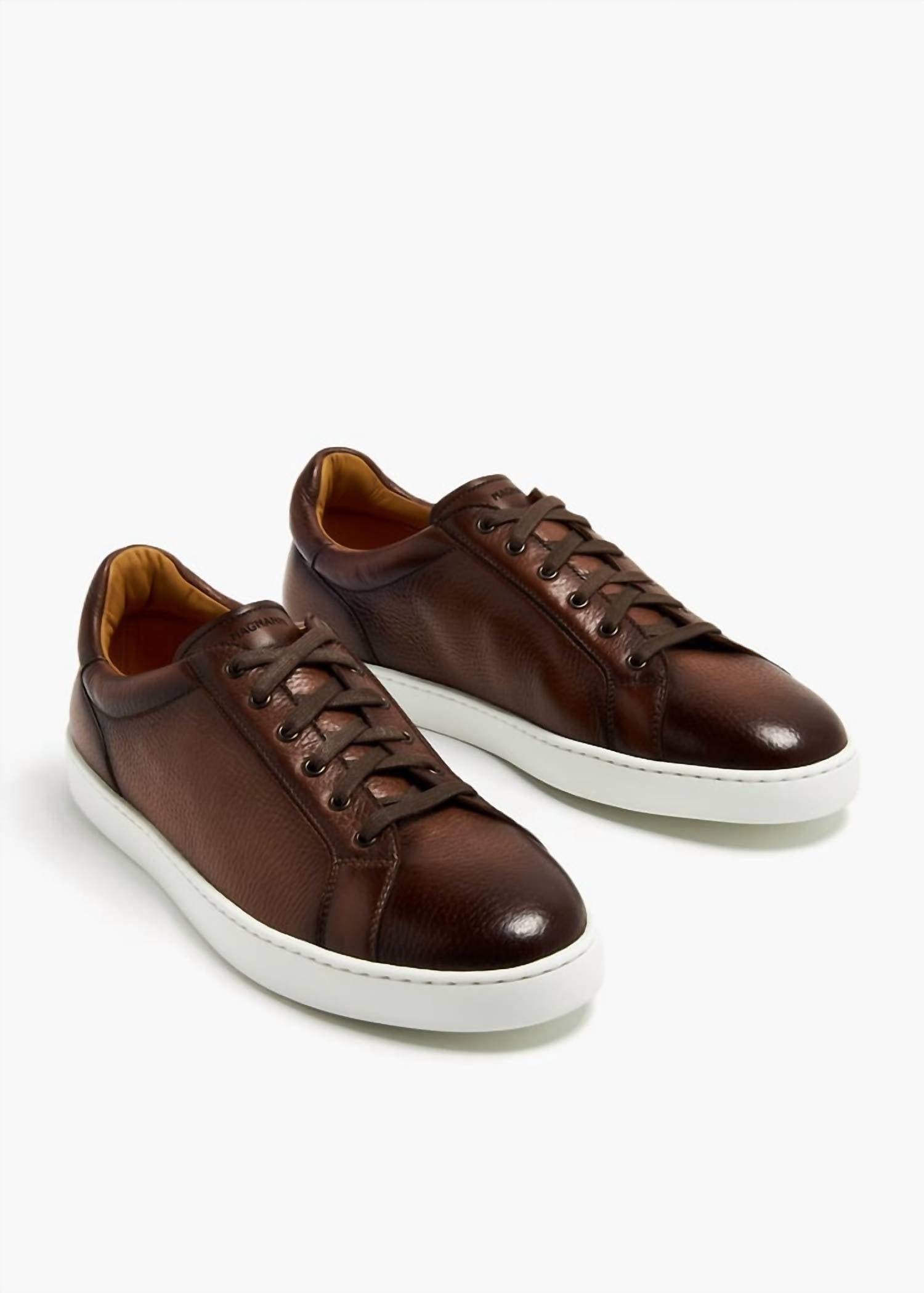 Magnanni Bobbie Brown Leather Sneakers Men's Magnanni