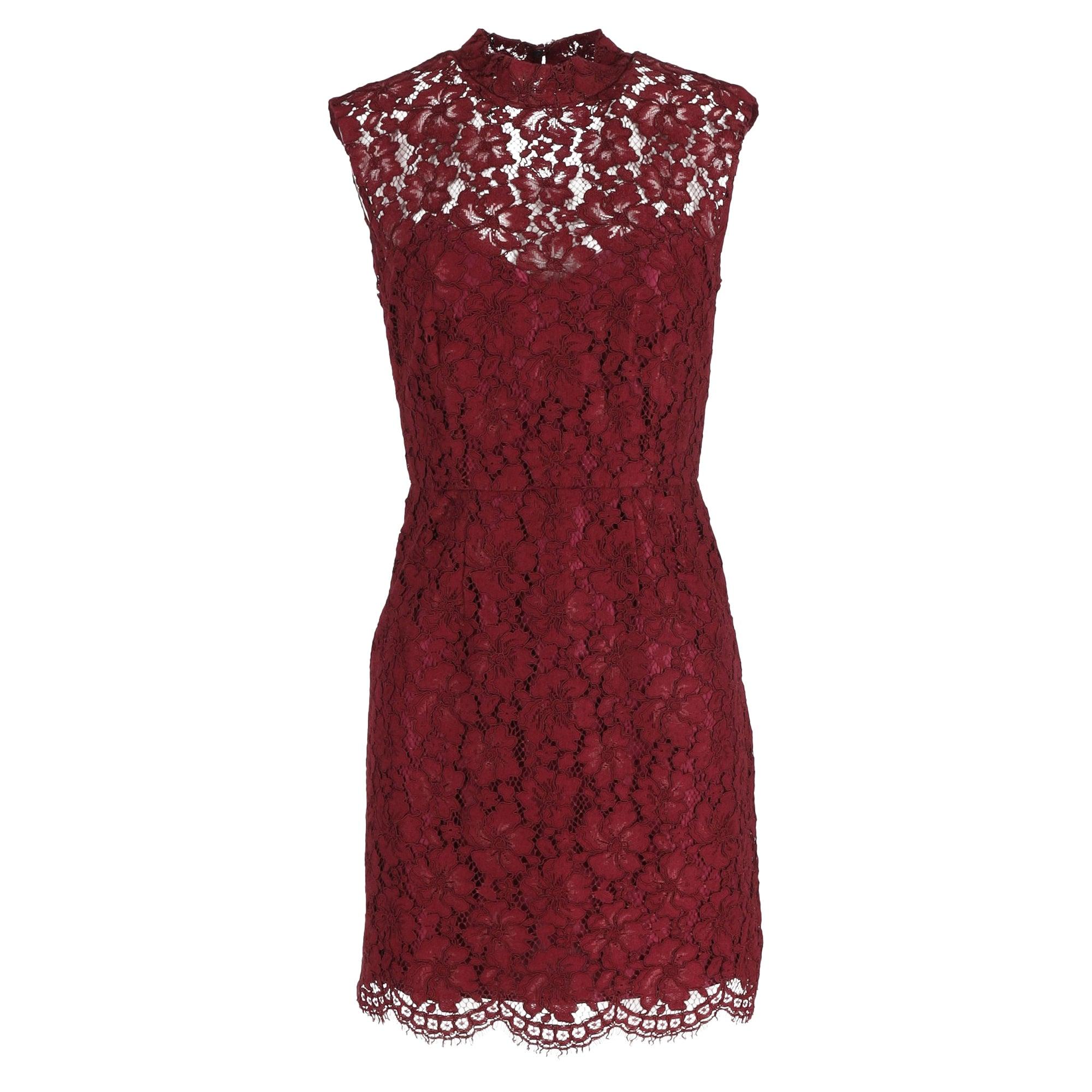 Sandro Sandro Romie Lace Mini Dress in Red | Lyst