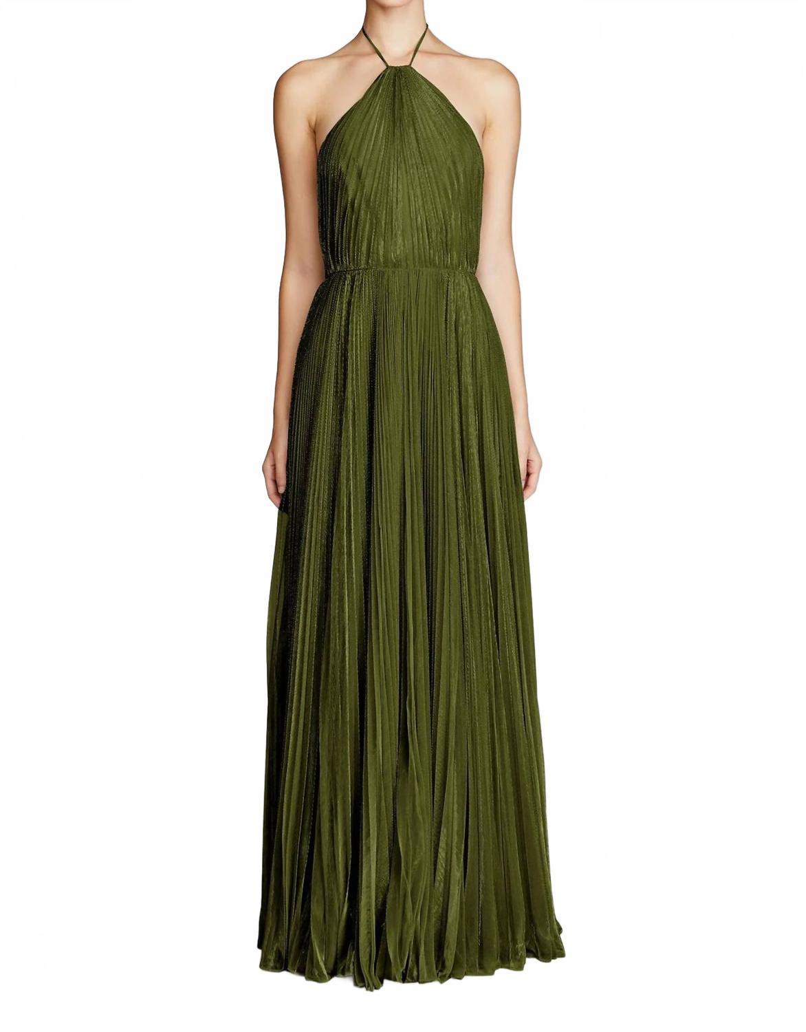 新品　maisoncelon pleated halter maxi dress pleated halter maxi dress – célon