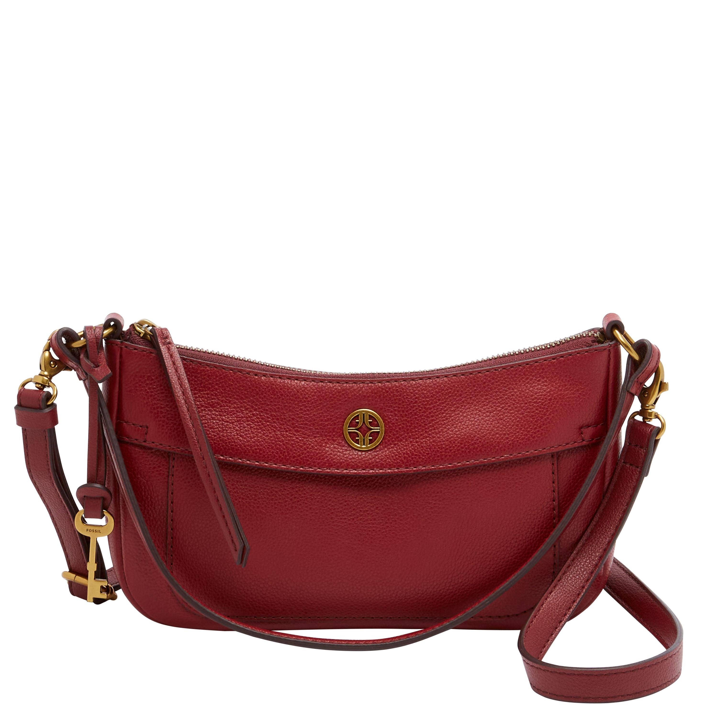 Fossil Skylar Leather Mini Baguette in Red | Lyst