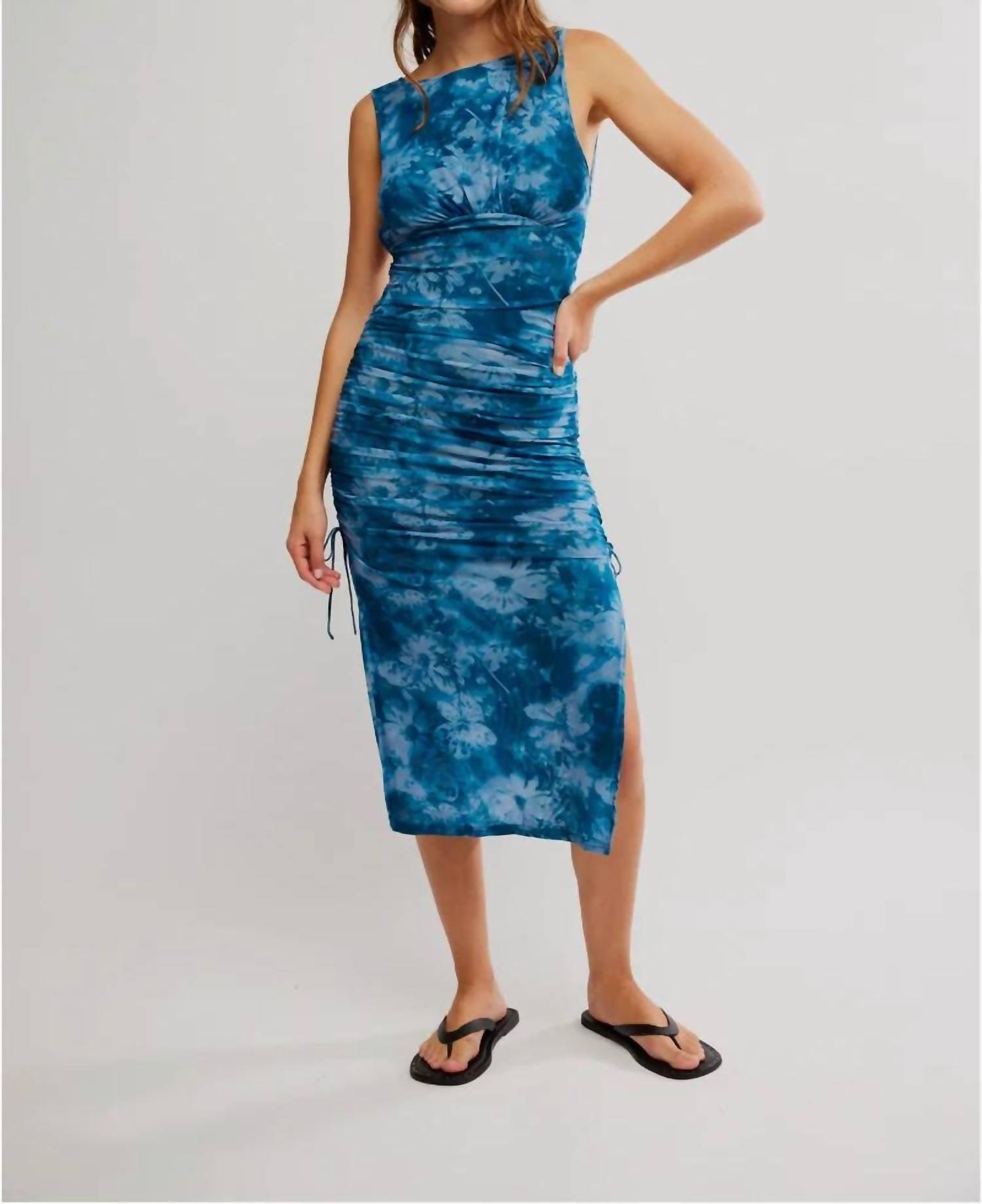 Free People Take Me Away Midi Dress in Blue | Lyst