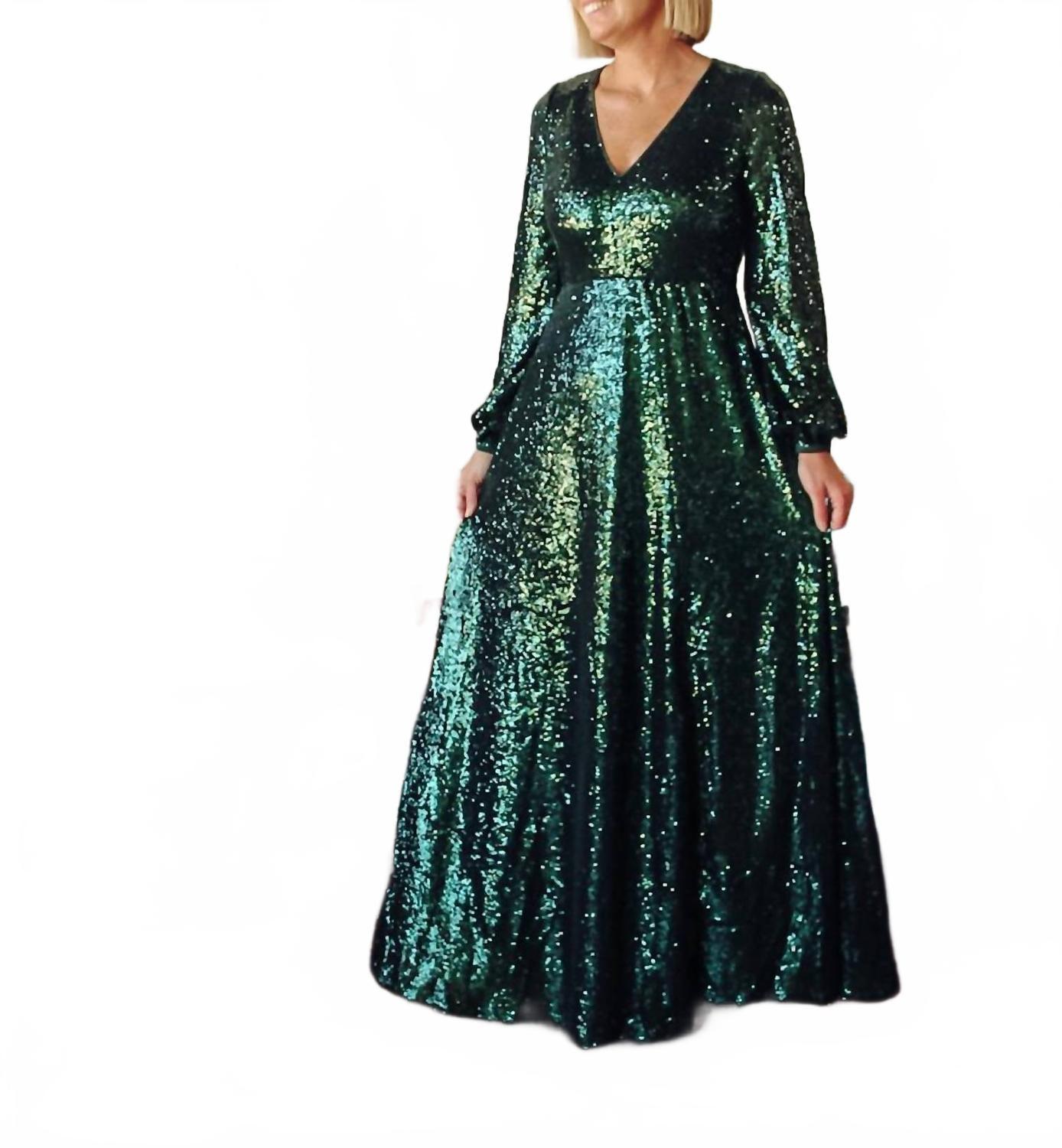 in loom green dress Mitla Largo Dress