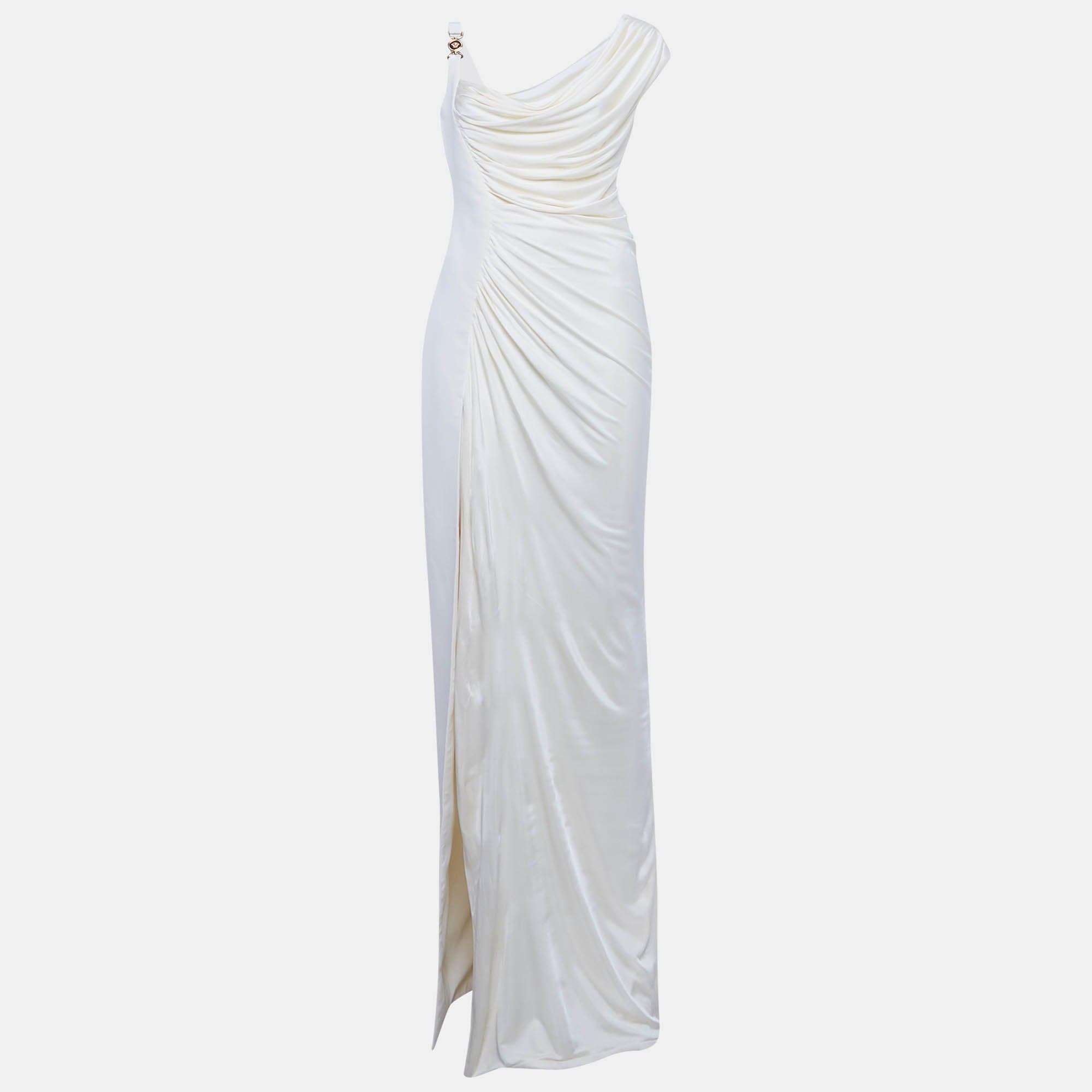 chinese dress ladies 1994 Gianni Versace Couture Runway Metallic Gold Pleated Lamè Gown main image 1