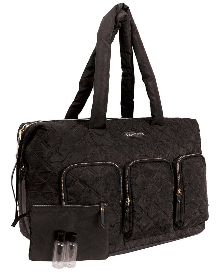 Joan & David Diamond Quilted Nylon Weekender Duffel Bag in Black Lyst