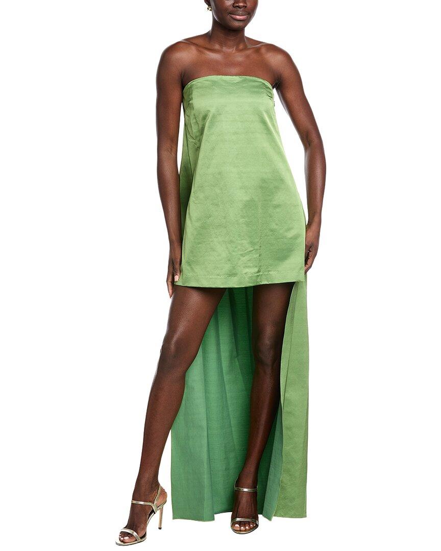 Rebecca Taylor Slub Sateen Dress in Green | Lyst