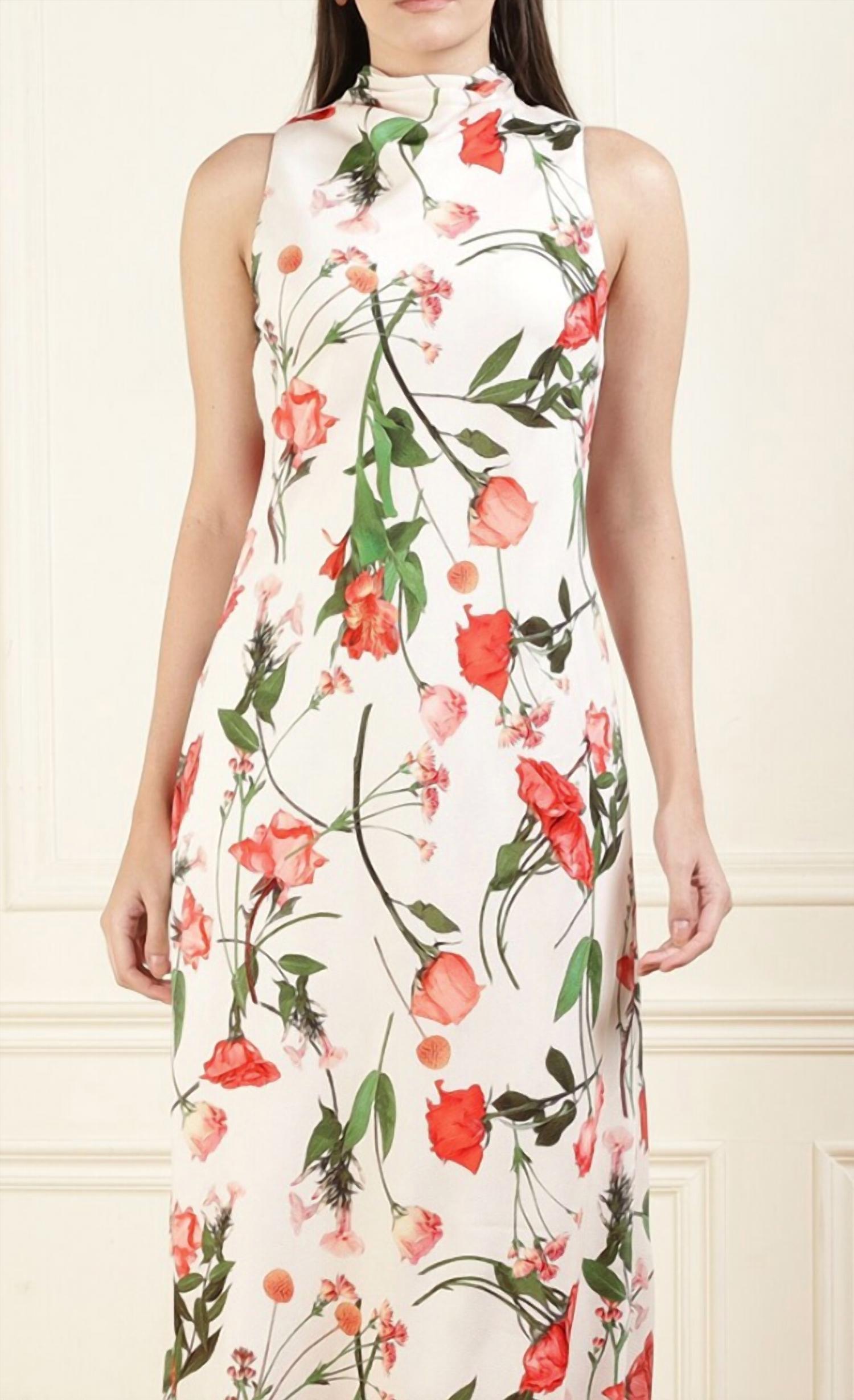 Ted Baker Connihh Cowl Neck Midi Slip Dress in White | Lyst