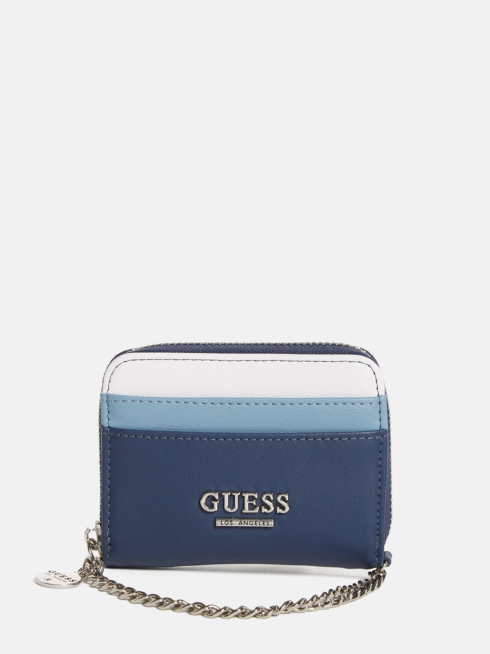 Guess Factory Ella Small Zip-around Wallet in Blue | Lyst