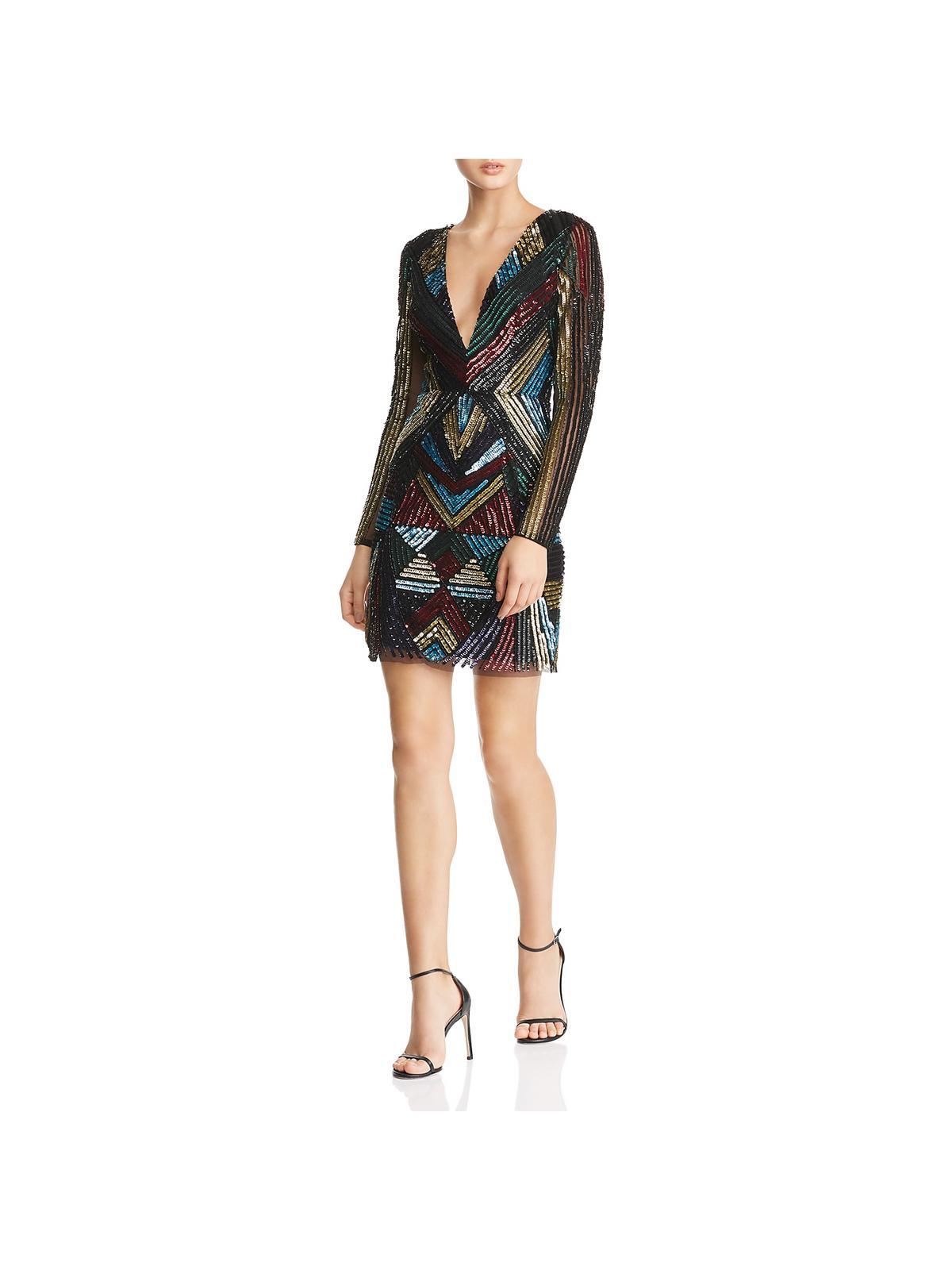 Aidan By Aidan Mattox Sequined Mini Cocktail Dress in Black Lyst