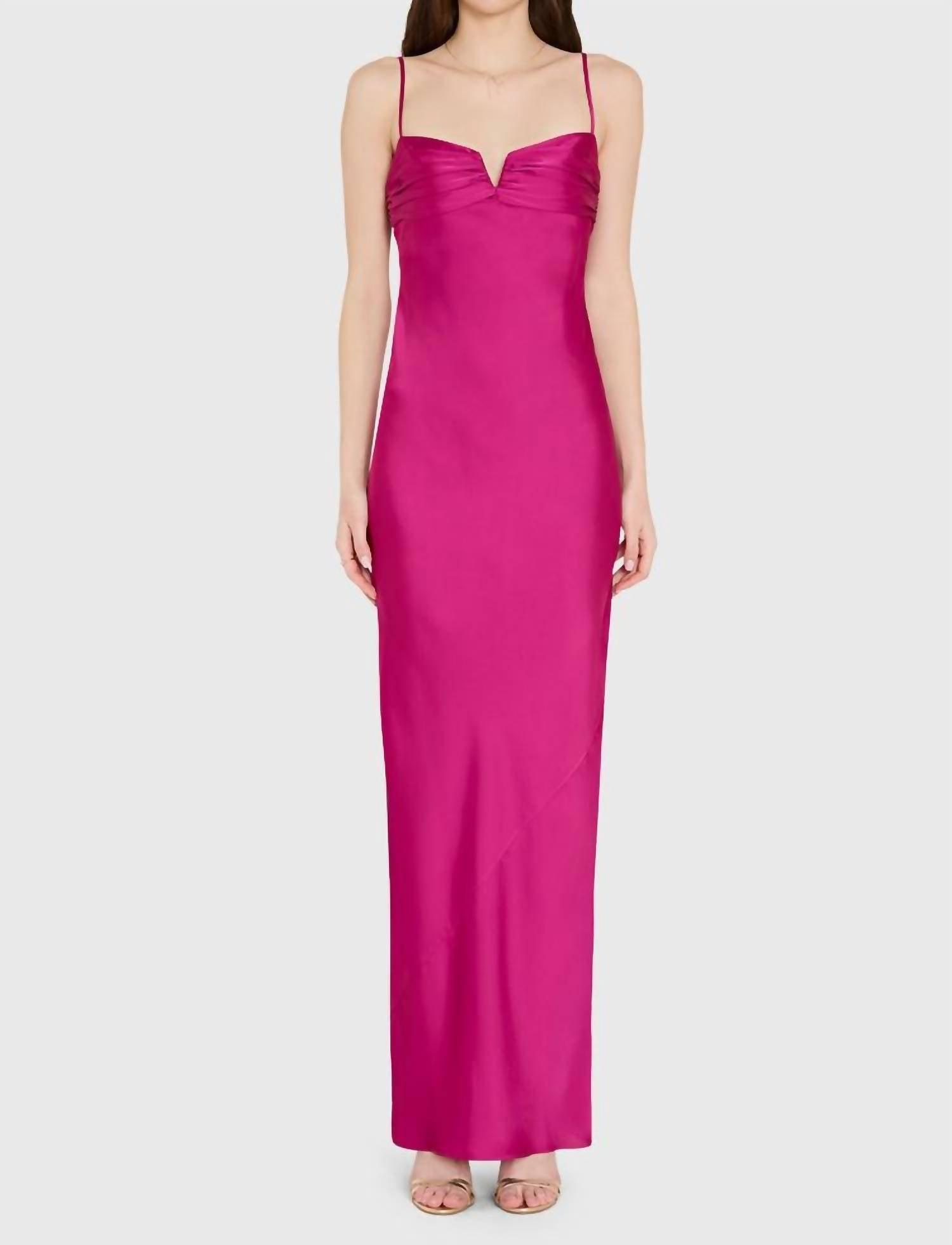 amanda uprichard pink maxi dresses Strapless Maxi Cherri Gown in Hot Pink | XL