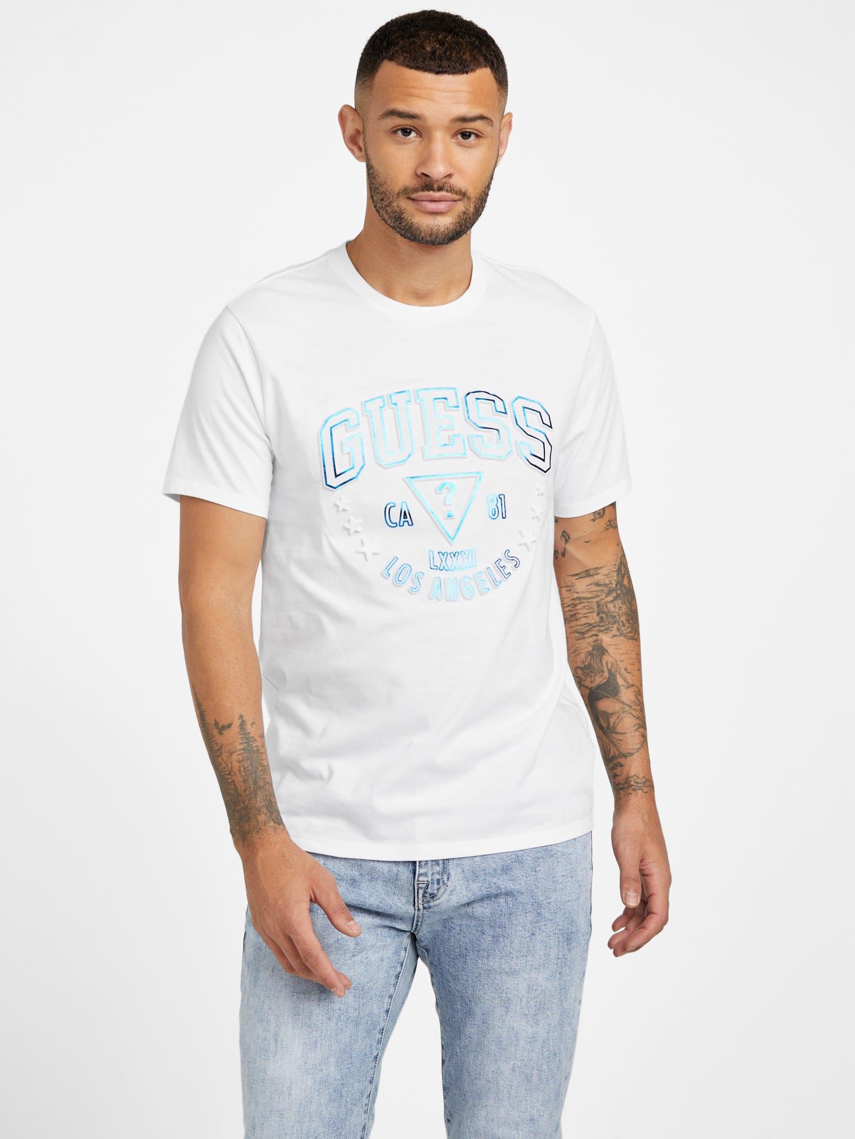 Guess Factory Eco Sammo Logo Tee in White for Men | Lyst