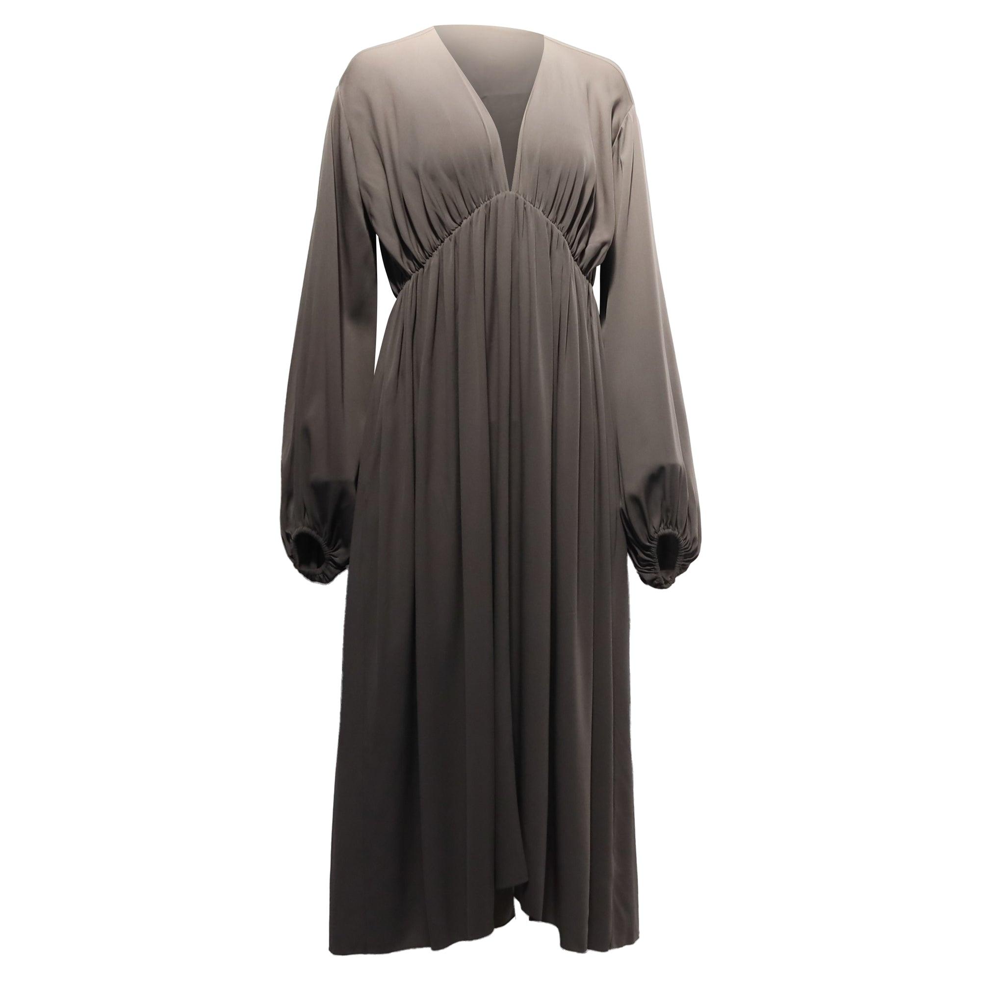tan satin midi dress Nocturne Satin Midi Dress