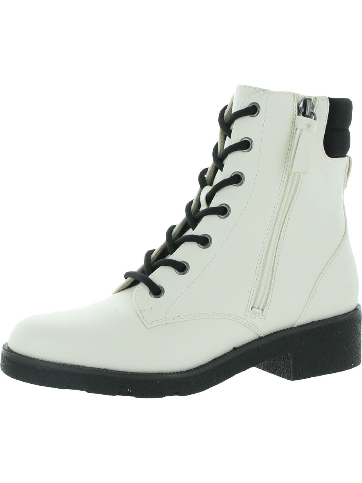 Dr. Scholls Tayler Faux Leather Block Heel Combat & Laceup Boots in