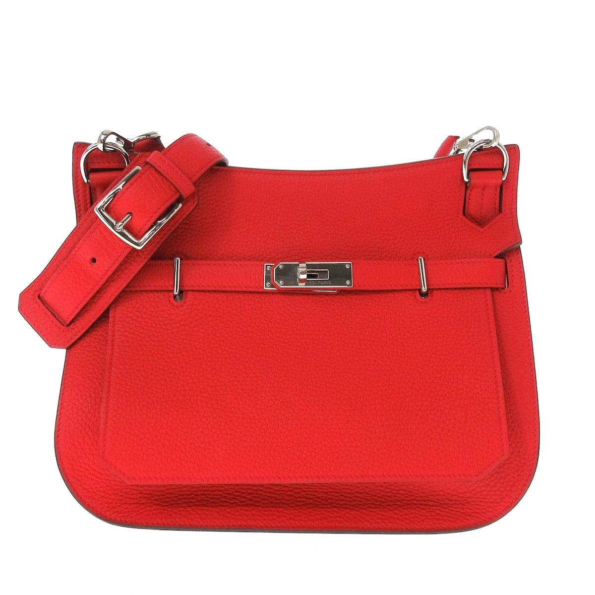 Herm s Jypsiere Leather Shoulder Bag pre owned in Red Lyst