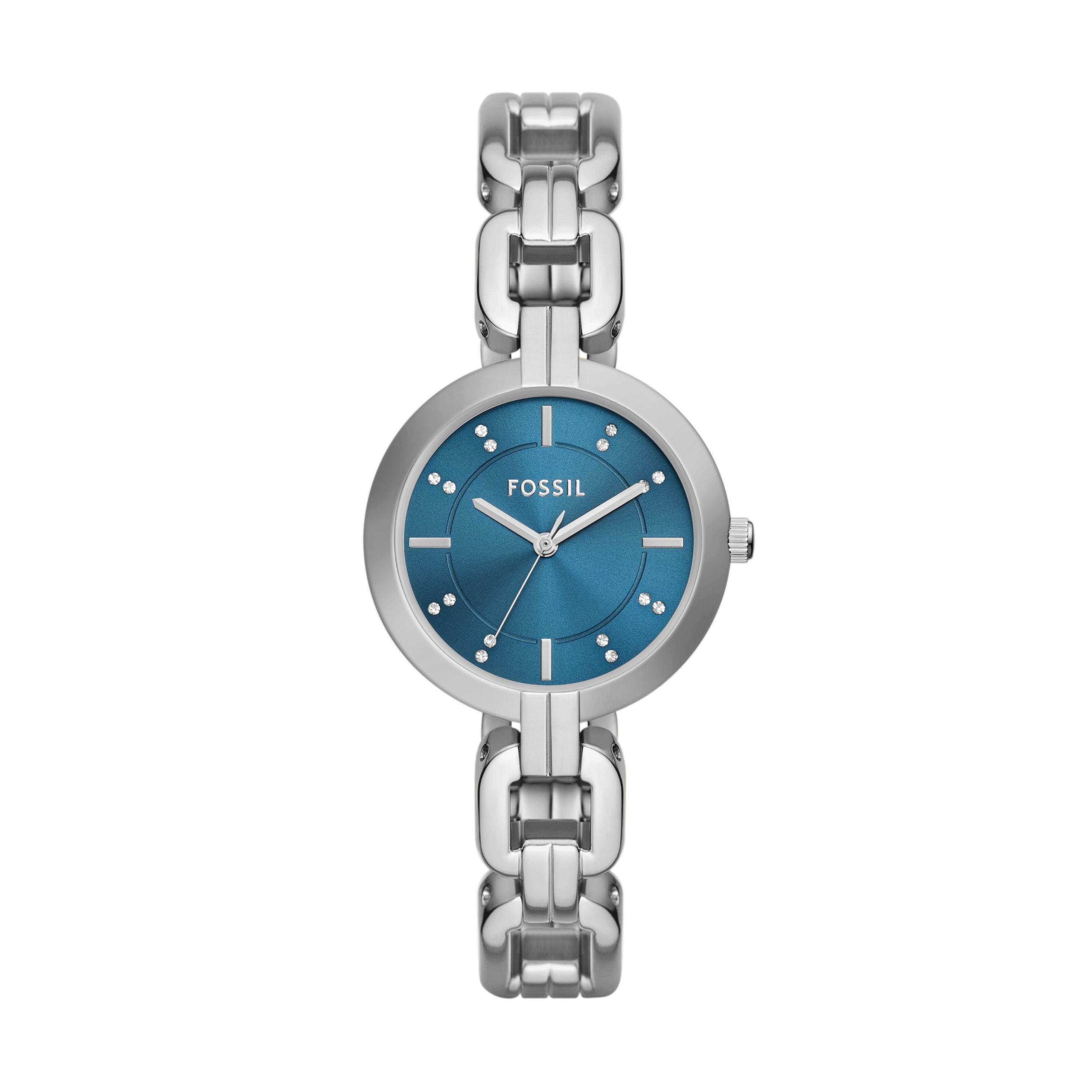 Fossil Kerrigan Three hand Stainless Steel Watch in Blue Lyst