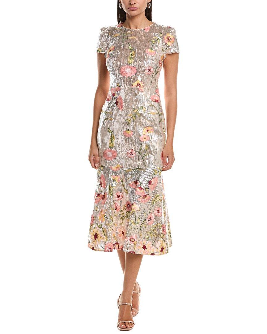 MILLY Tahlia Floral Sequins Embroidery Dress in Natural | Lyst MILLY Tahlia Floral Sequins Embroidery Dress in Natural | Lyst