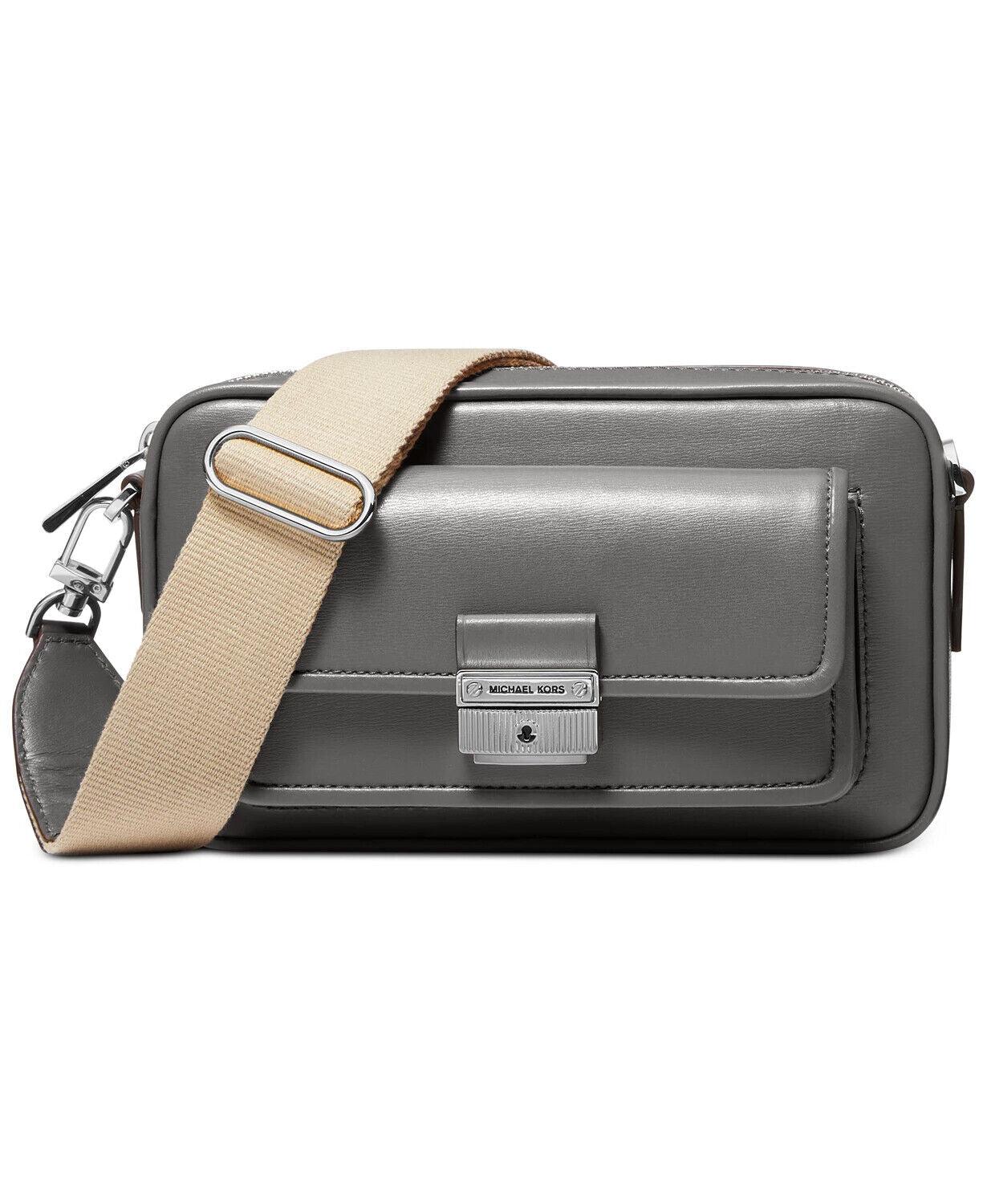 Michael Kors MERCER Medium Brown Logo Luggage Leather Crossbody Bag  Messenger