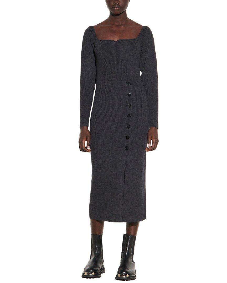 Sandro Synthetic Knitted Dress in Grey 