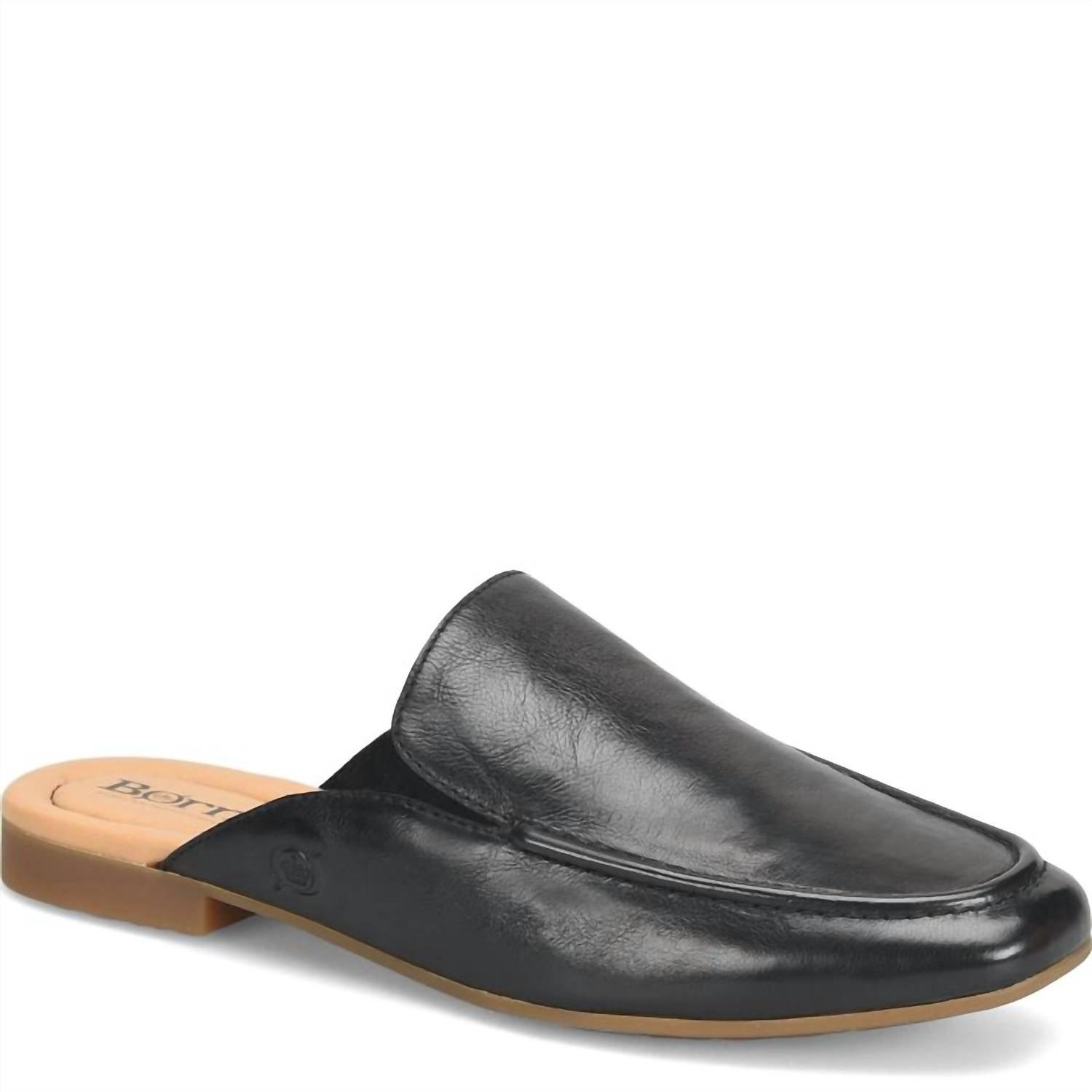 Born Italian Leather Suede Mule Slip On Shoes in Black Lyst