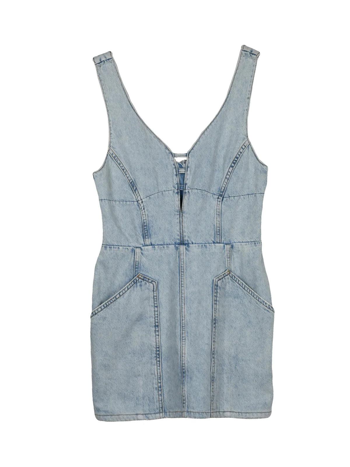 iro denim dress Dresses for Women Pleated denim Mugler Black & White badge:EverydayValue Gentle machine wash Color Size:L (Adult Size)