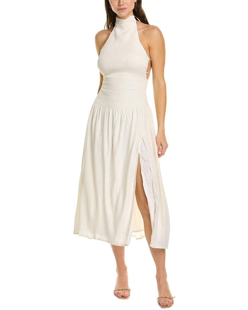 SOVERE Myth Linen-blend Midi Dress in Natural | Lyst