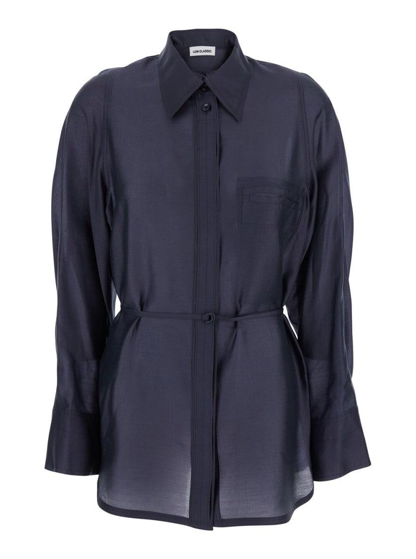 Tシャツ・カットソー LOW CLASSIC SEE-THROUGH BACK STRAP SHIRT Low Classic See-Through Back Strap Shirt in Blue | Lyst