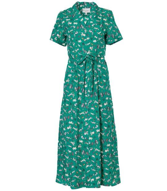 HVN Silk Long Maria Dress in Green | Lyst