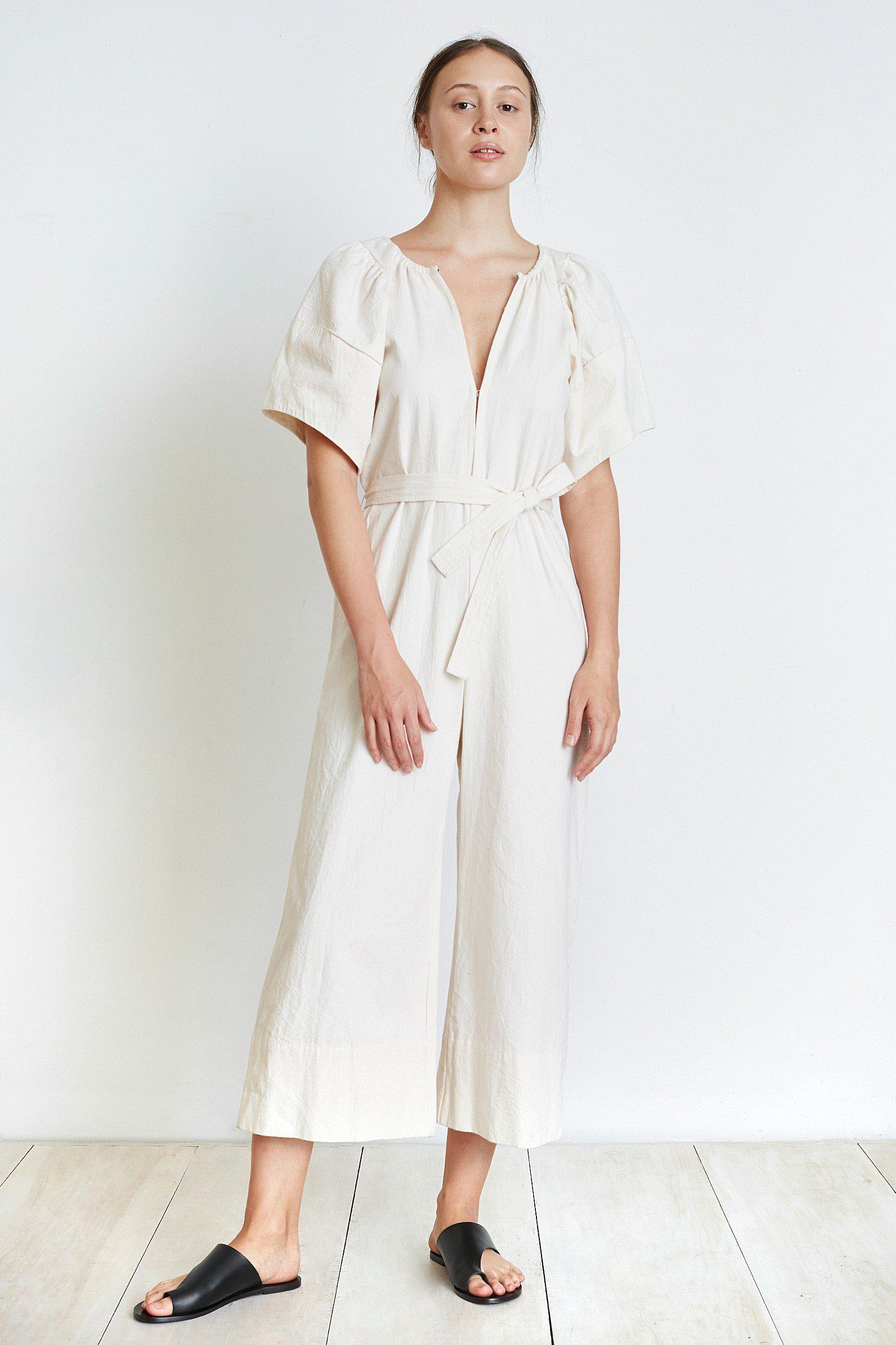 white jumpsuit short sleeve