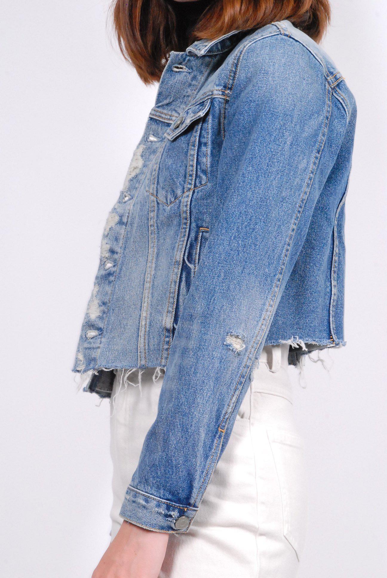 cara cropped denim jacket