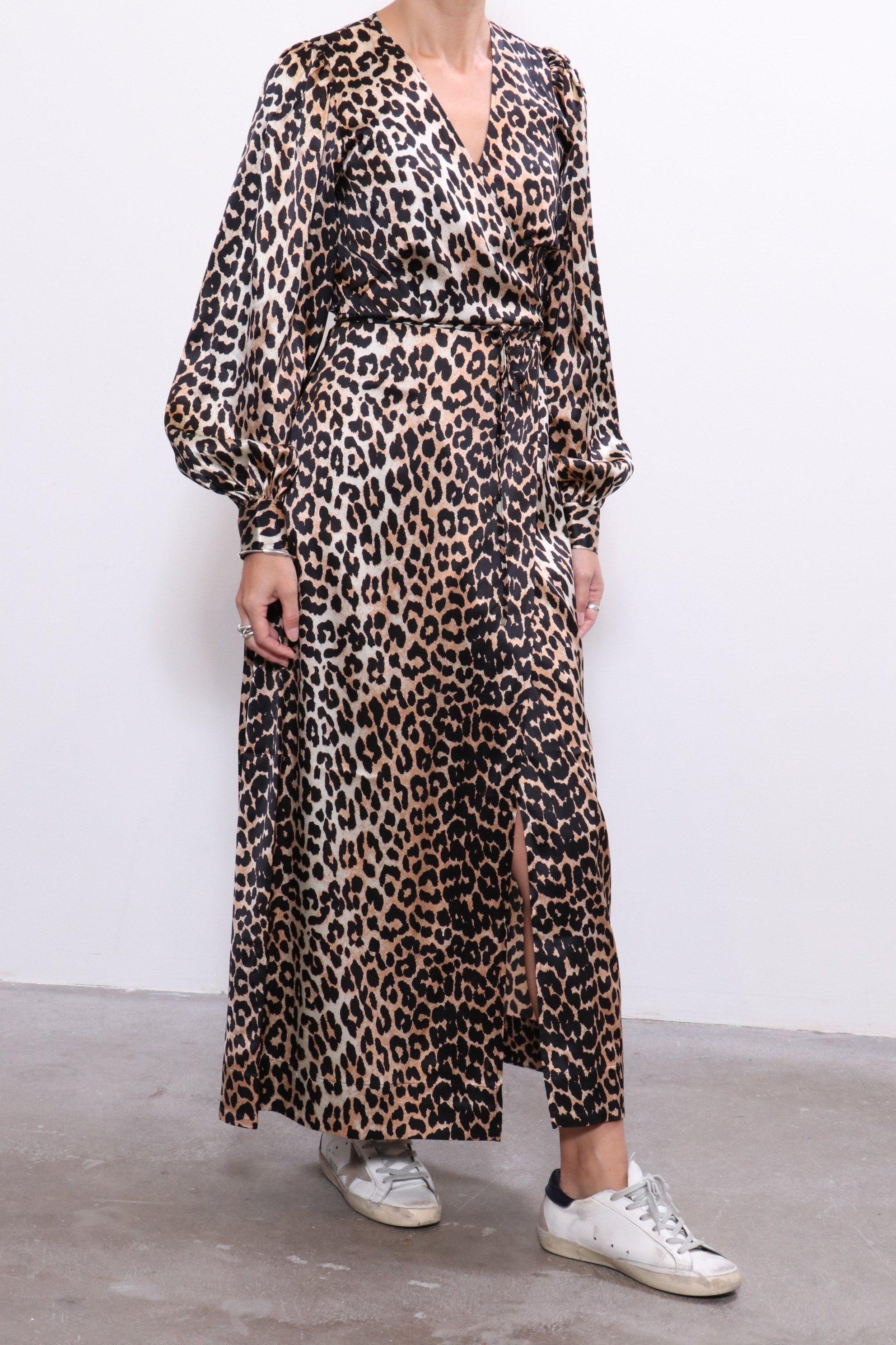 ganni geroux silk wrap dress