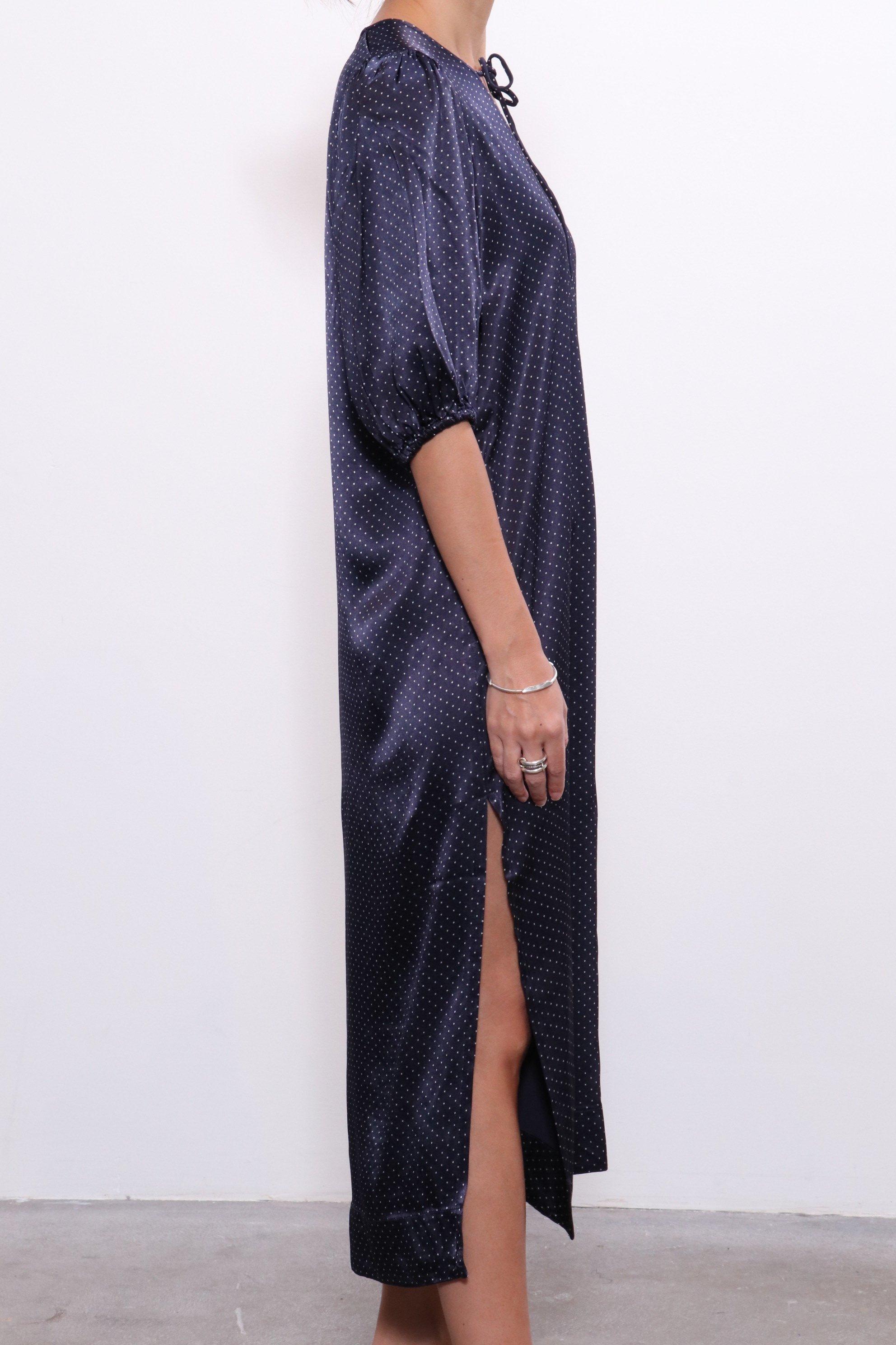 ganni heavy satin dress