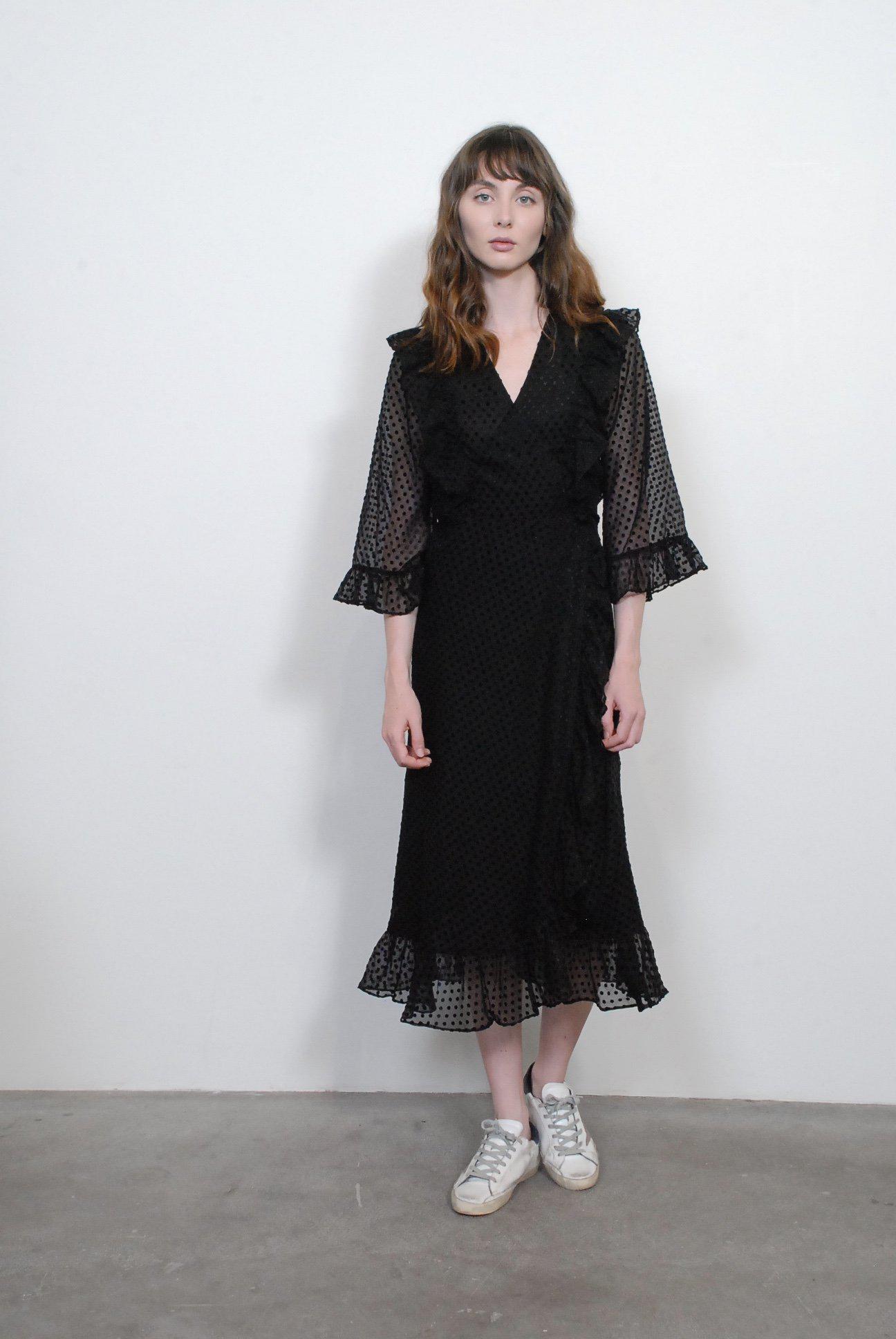 ganni jasmine wrap dress