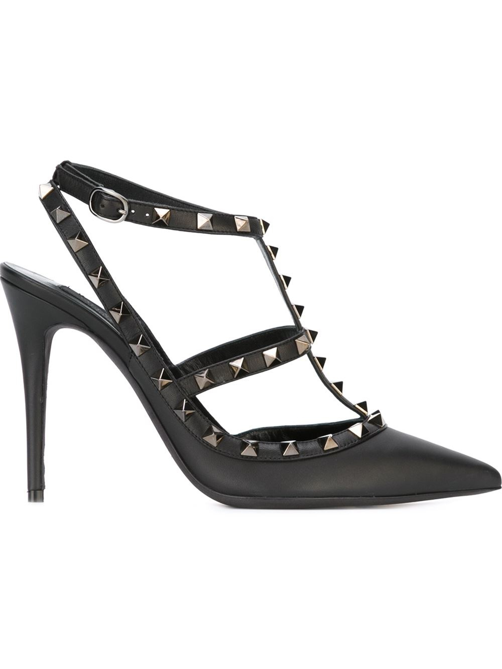 Valentino Black Rockstud Cage Heels in Black - Save 34% | Lyst