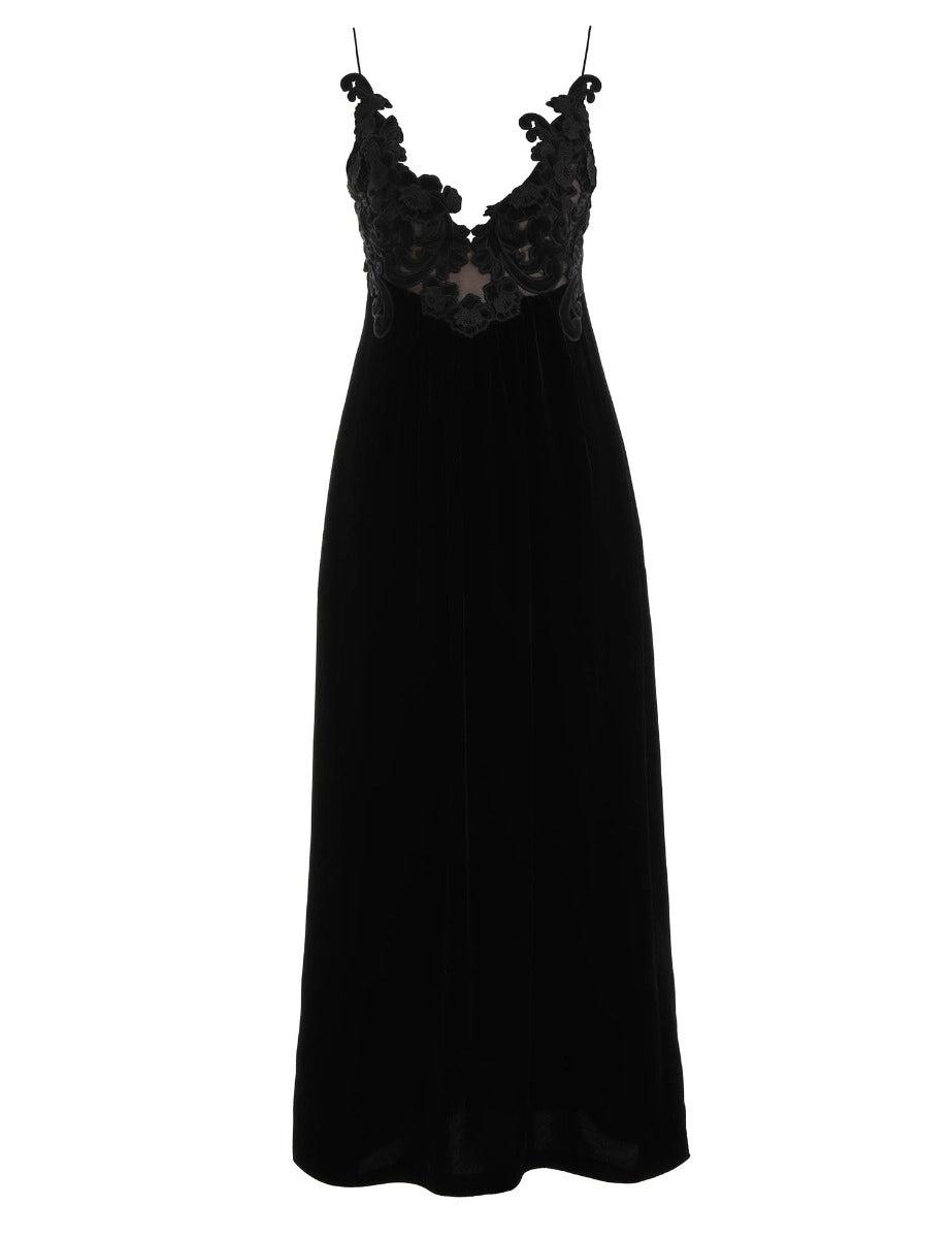 Zimmermann Sensory Velvet Slip Dress in Black | Lyst