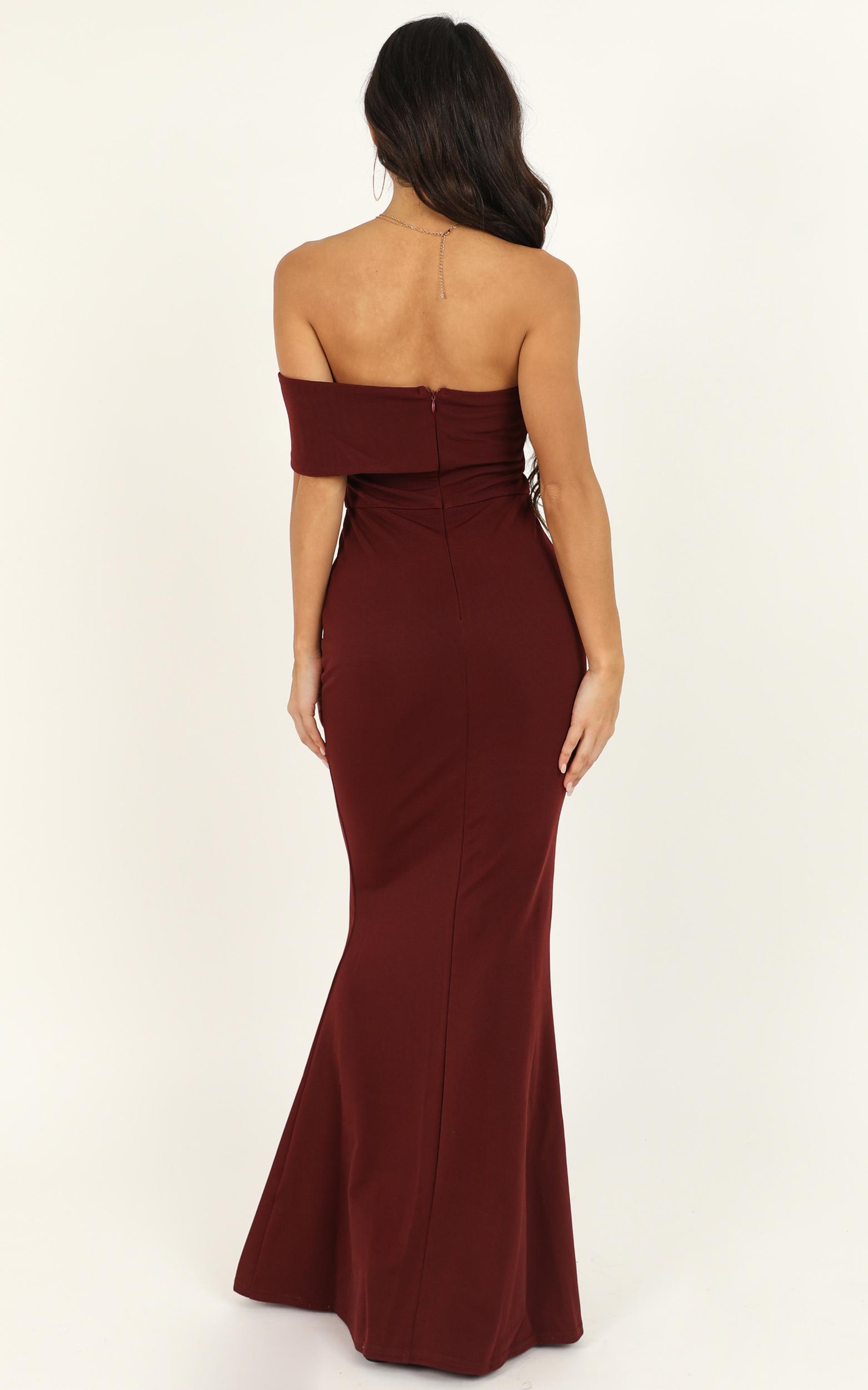 showpo burgundy dress