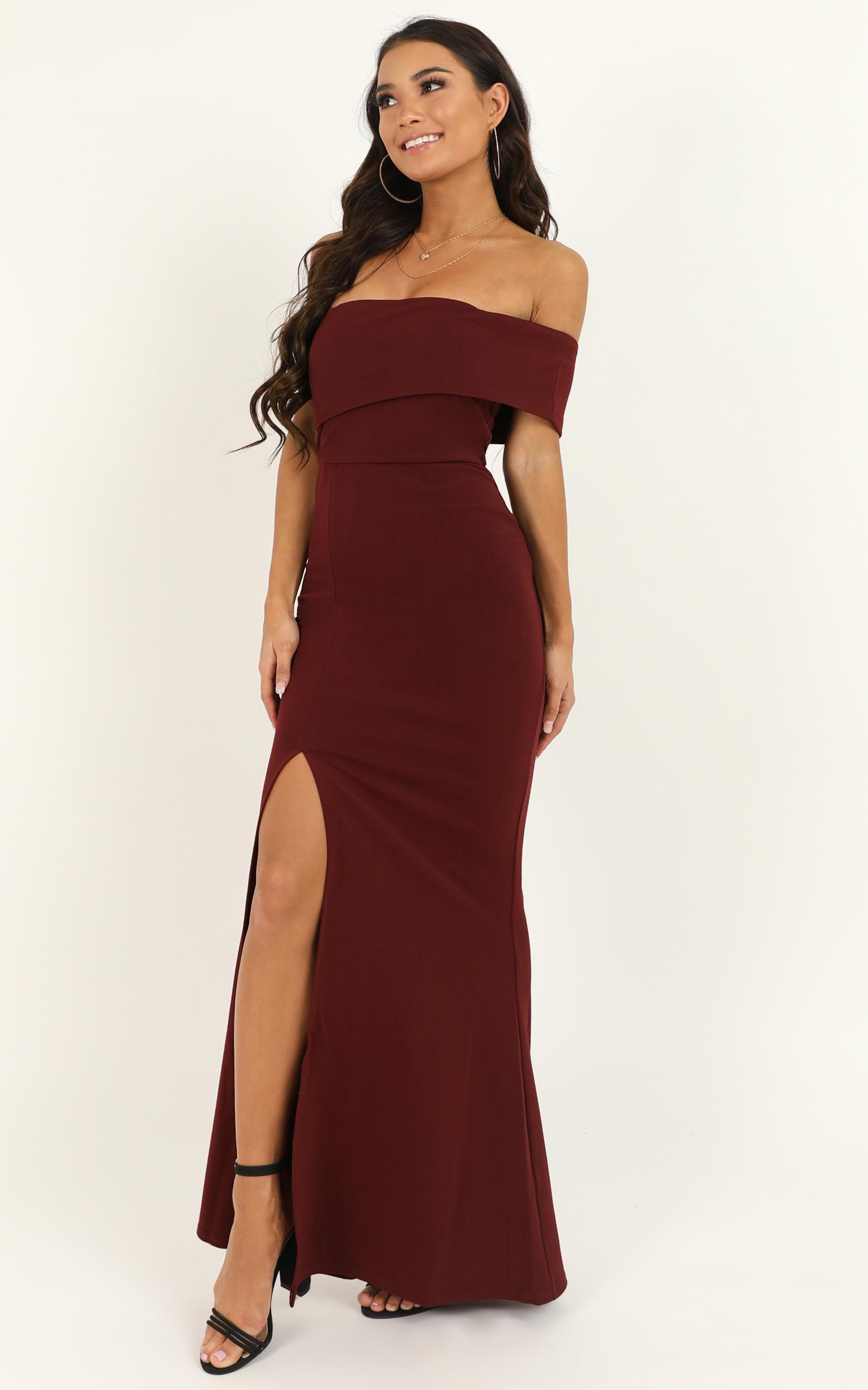 showpo burgundy dress