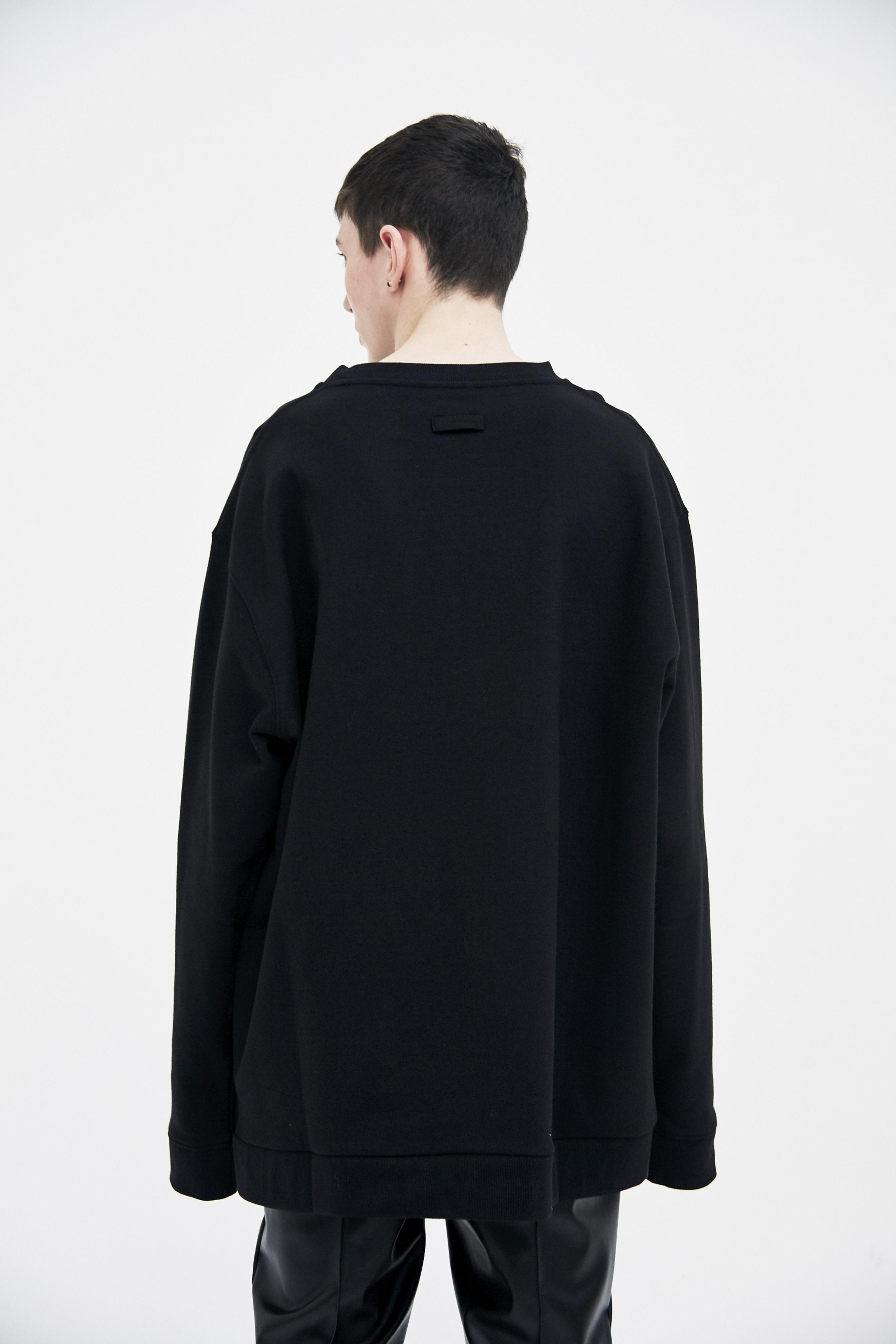 Raf Simons Cotton Oversized Crewneck Sweater in Black for Men - Lyst