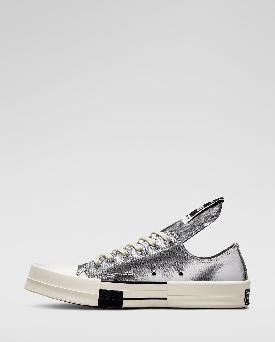 Rick Owens X Converse Cotton Turbodrk Ox Trainers - Silver / White | Lyst