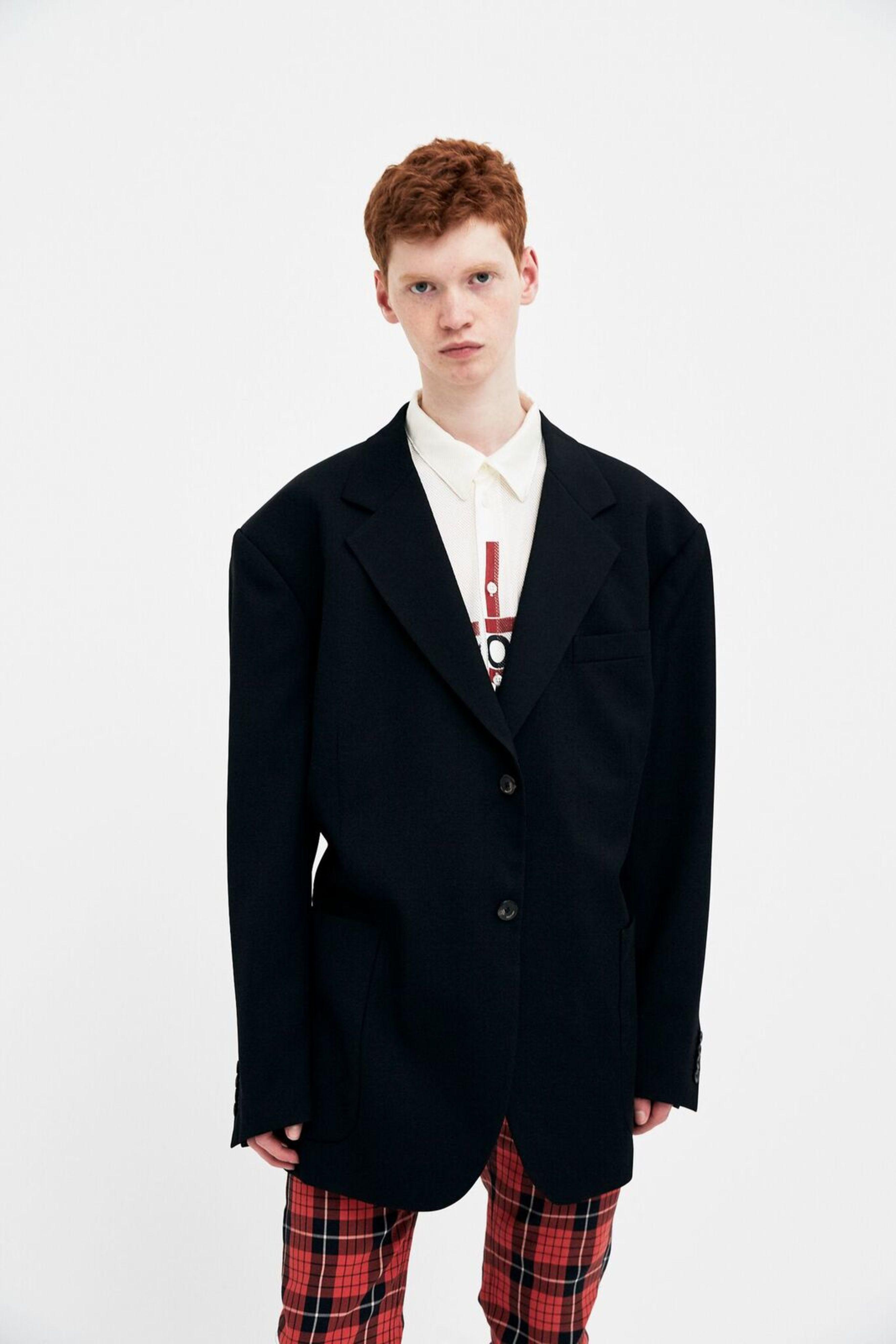 Raf Simons Wool Black Oversized Blazer With Patch Pockets For Men Lyst