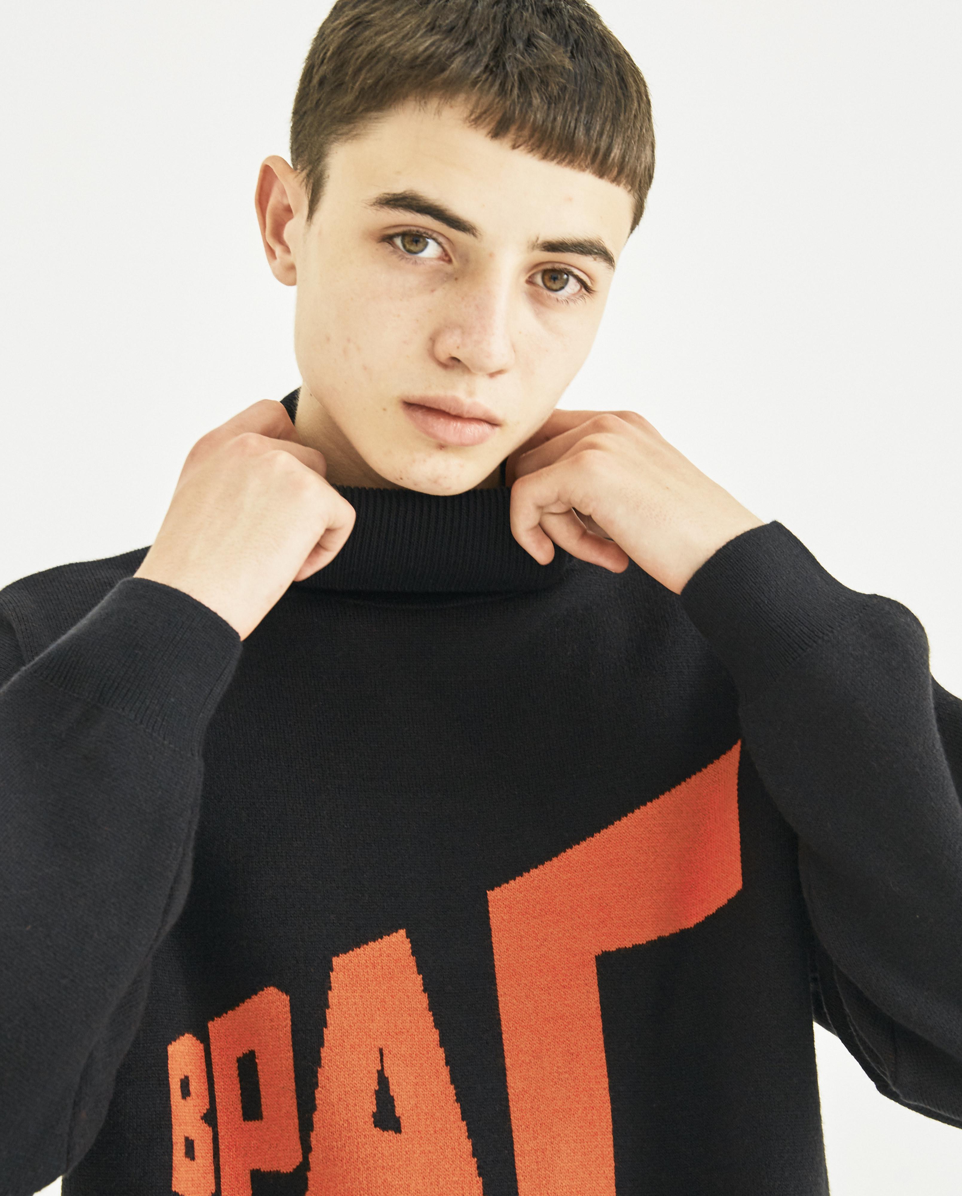 mens graphic knit sweater