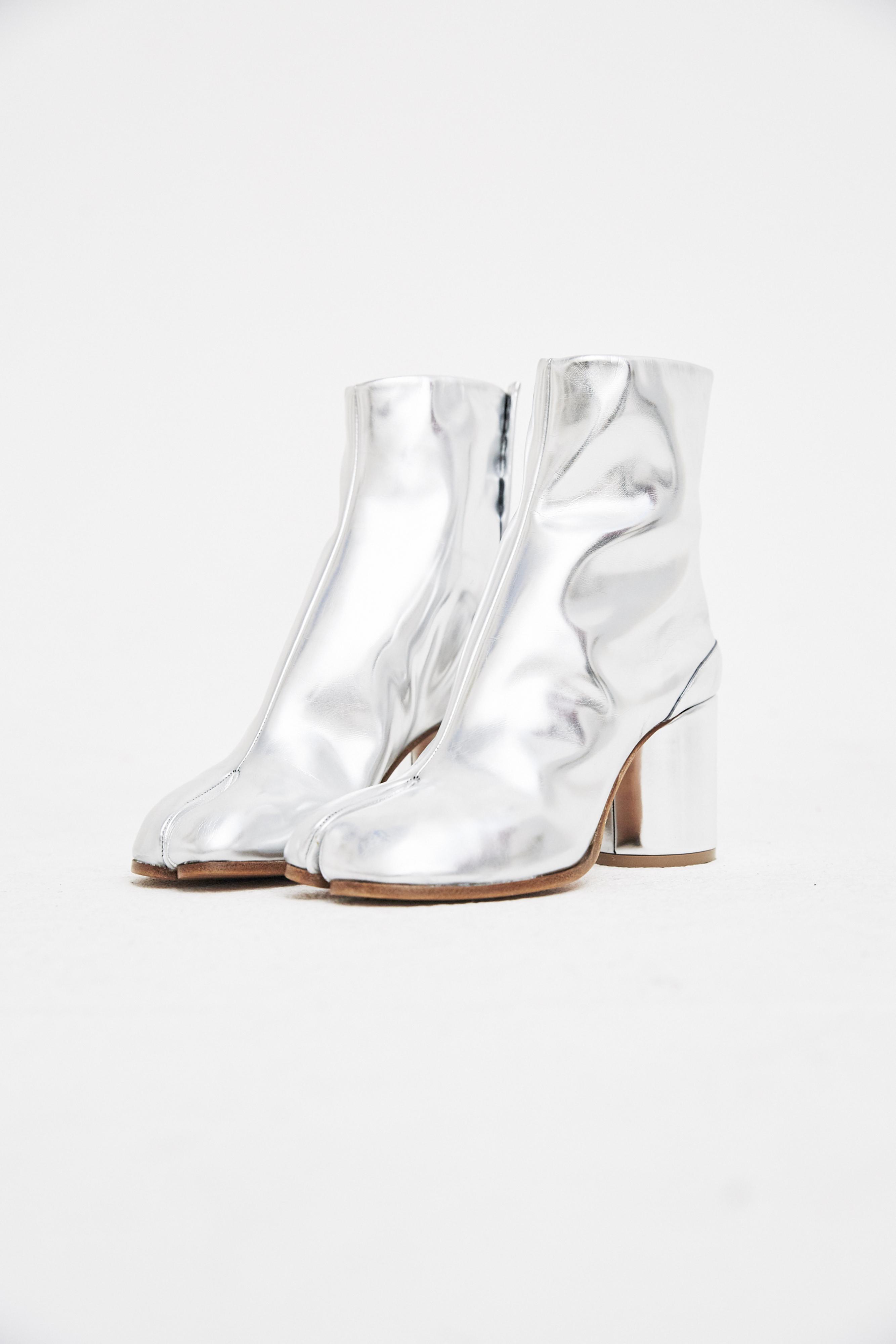 Silver Tabi Ankle Boots 